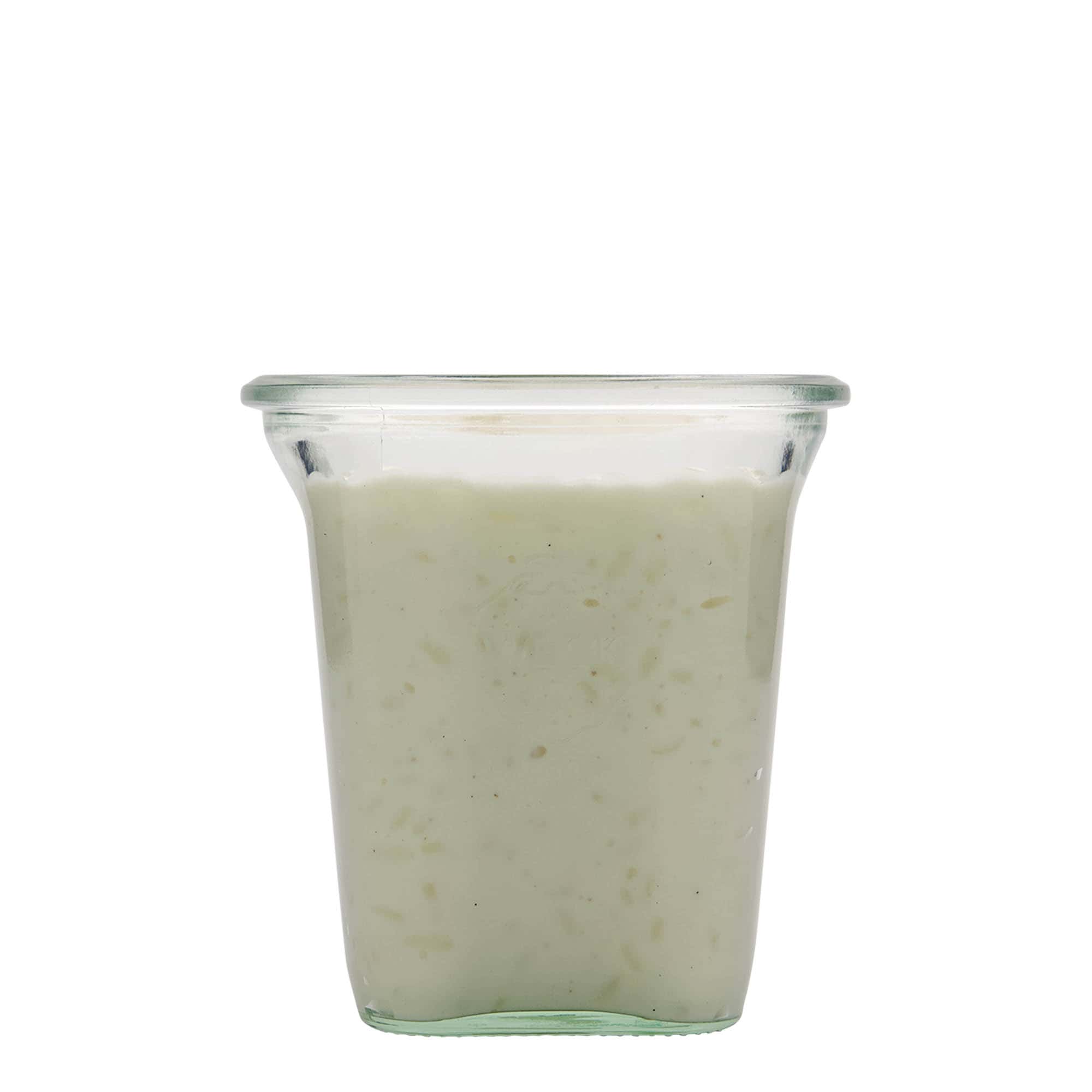 545 ml słoik kwadratowy WECK , kwadratowy, zamknięcie: krawędź okrągła