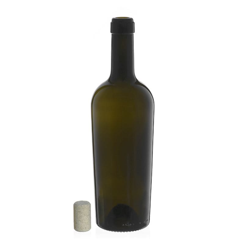 750 ml butelka na wino 'Imperiale', antyczny zielony, szyjka: korek
