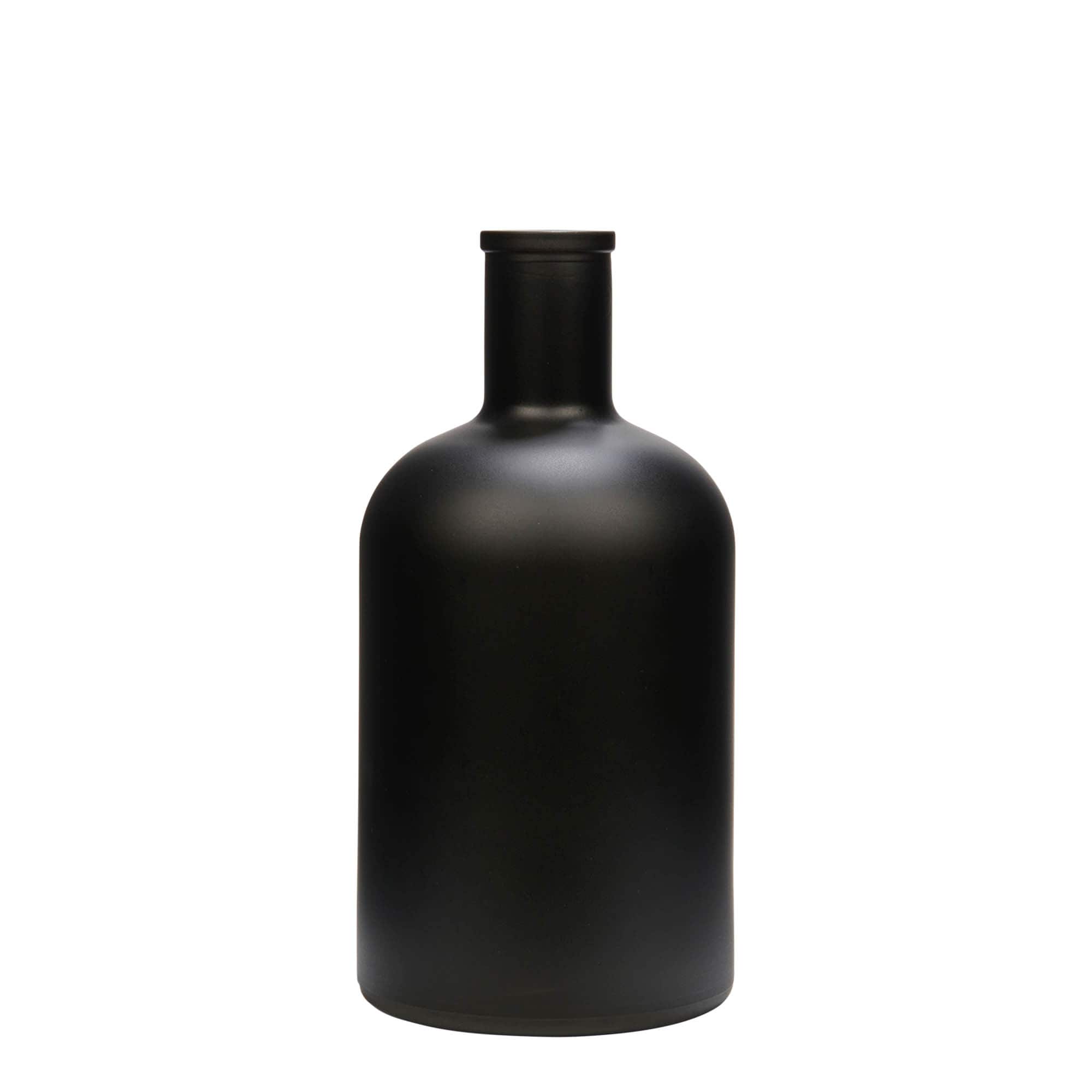 700 ml butelka szklana 'Gerardino', czarna, szyjka: korek