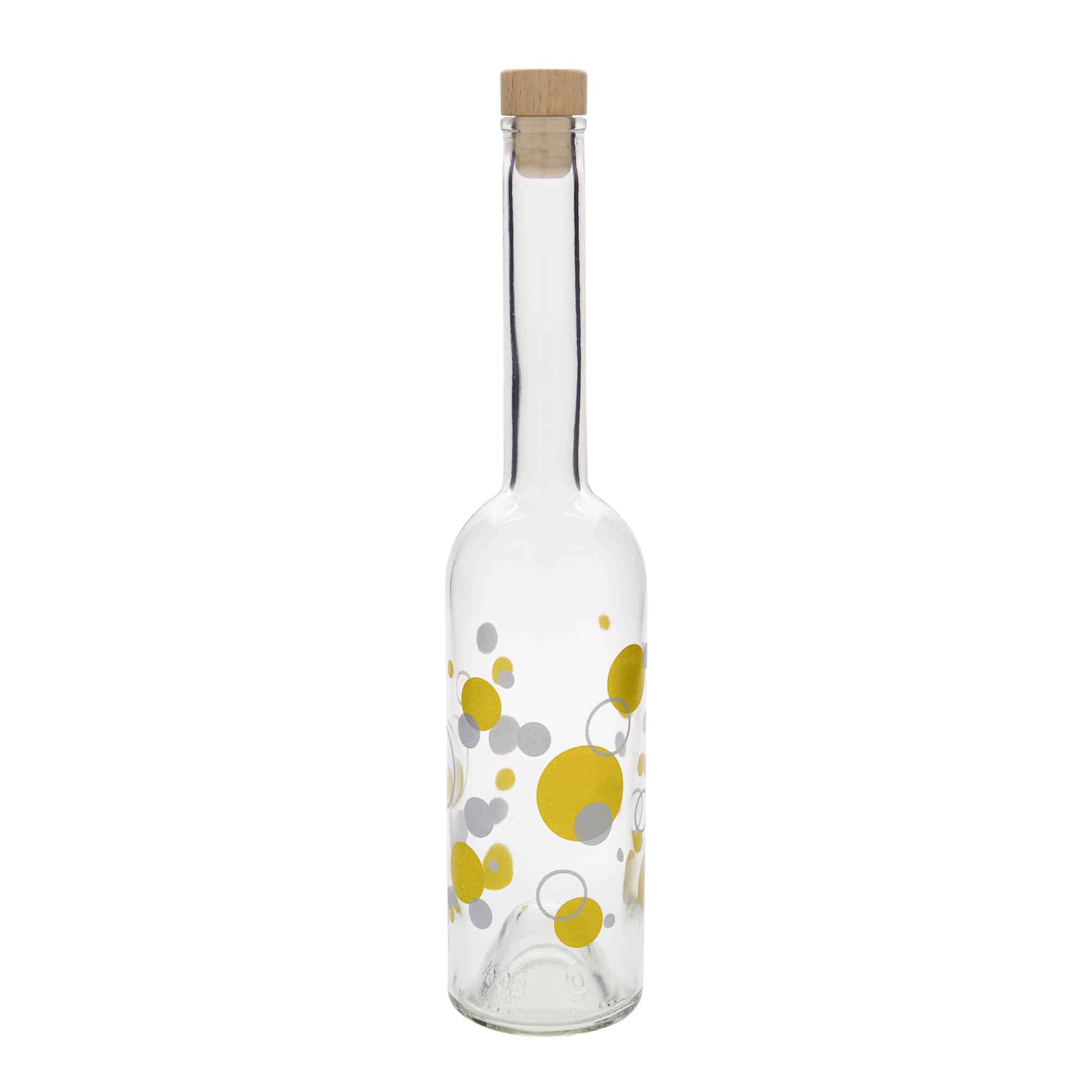 500 ml butelka szklana 'Opera', wzór: kropki, zamknięcie: korek