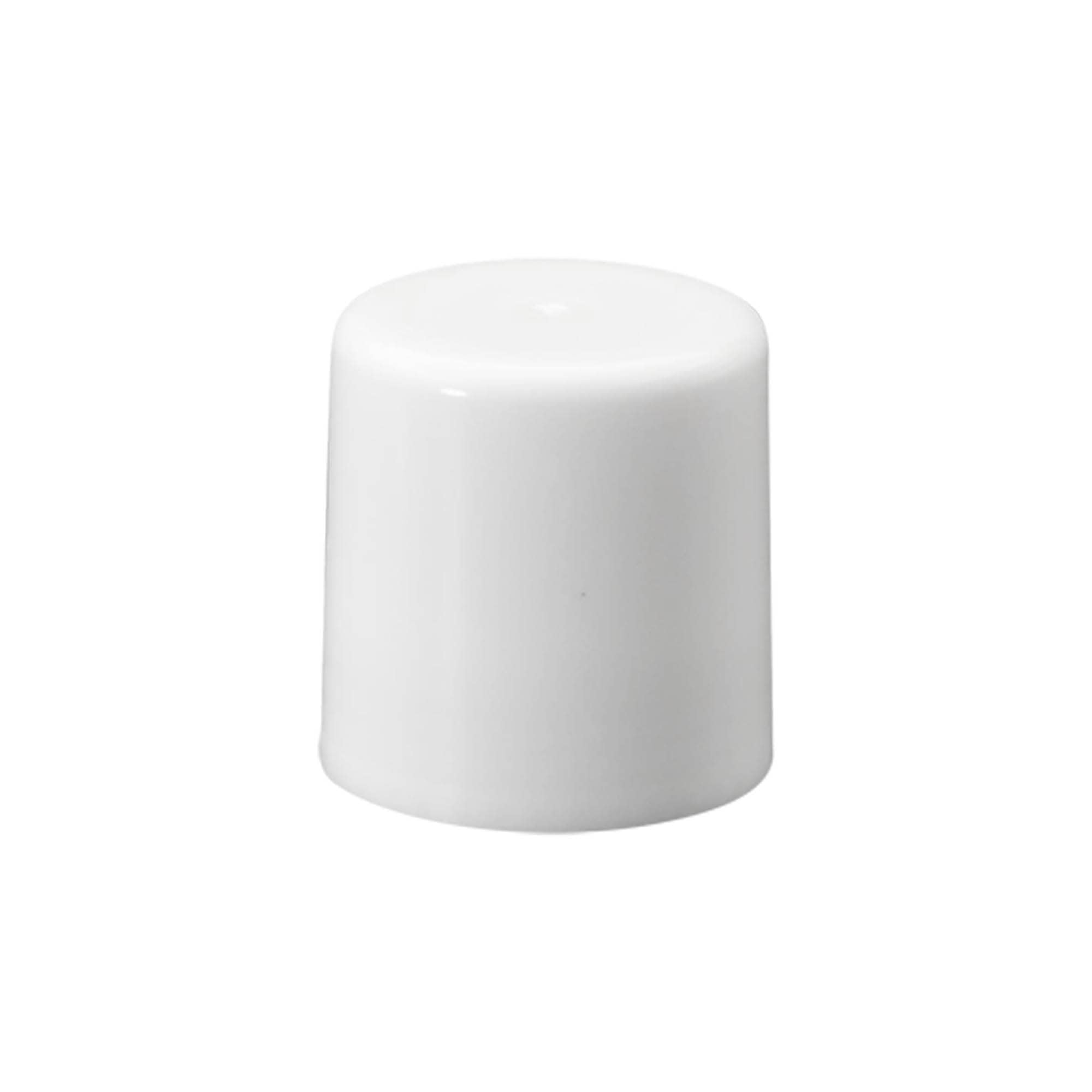 Kaptur do 50 ml butelki roll-on, tworzywo sztuczne PP, biały, do wylotu: zakrętka na gwint Kaptur do 50 ml butelki roll-on, tworzywo sztuczne PP, biały, do wylotu: zakrętka na gwint