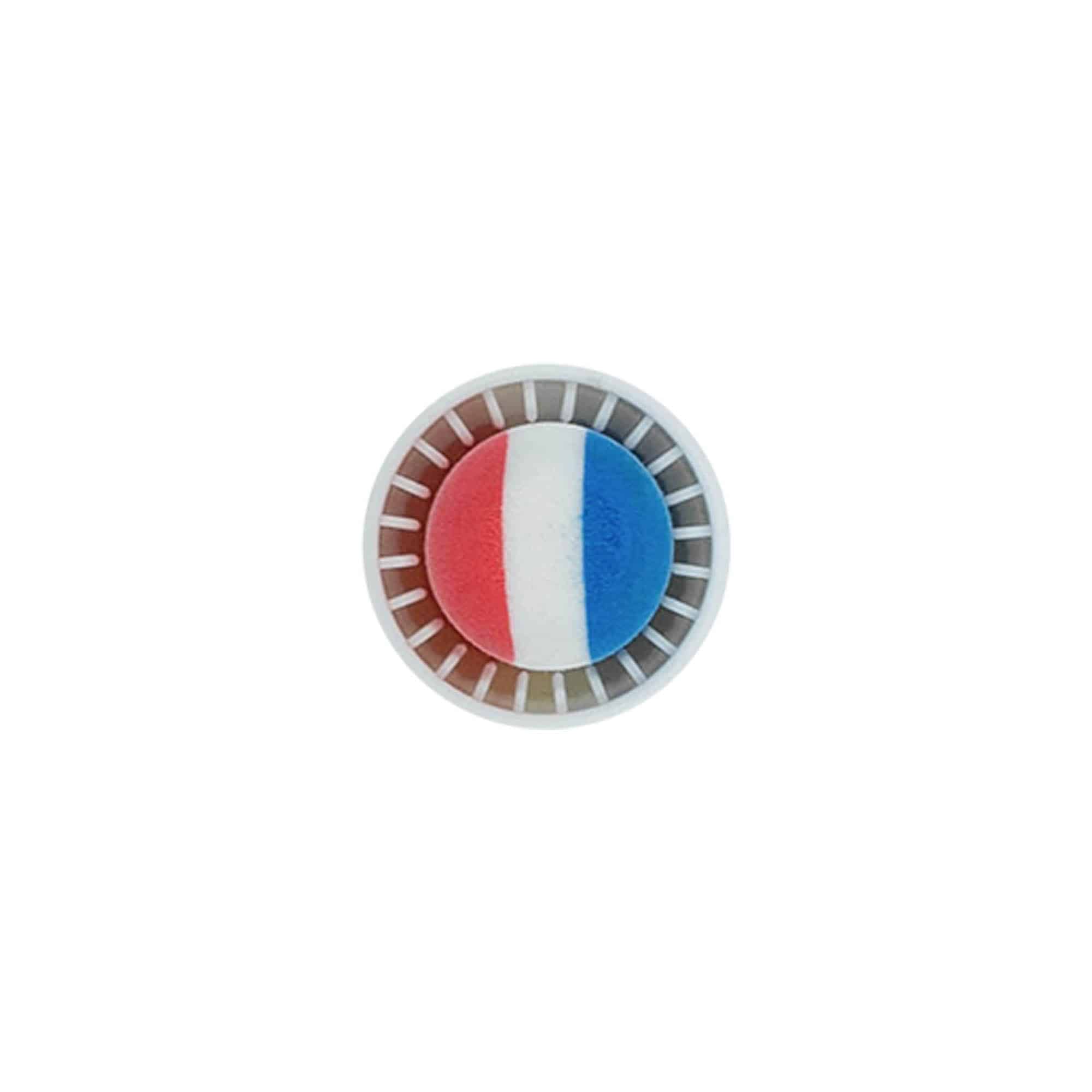 Korek z uchwytem 19 mm 'Francja', tworzywo sztuczne, wielokolorowy, do zamknięcia: korek