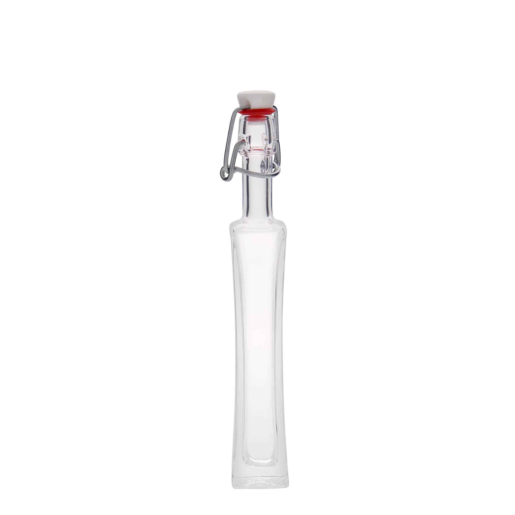 40 ml butelka szklana 'Koko', kwadratowa, zamknięcie: Zamknięcie pałąkowe
