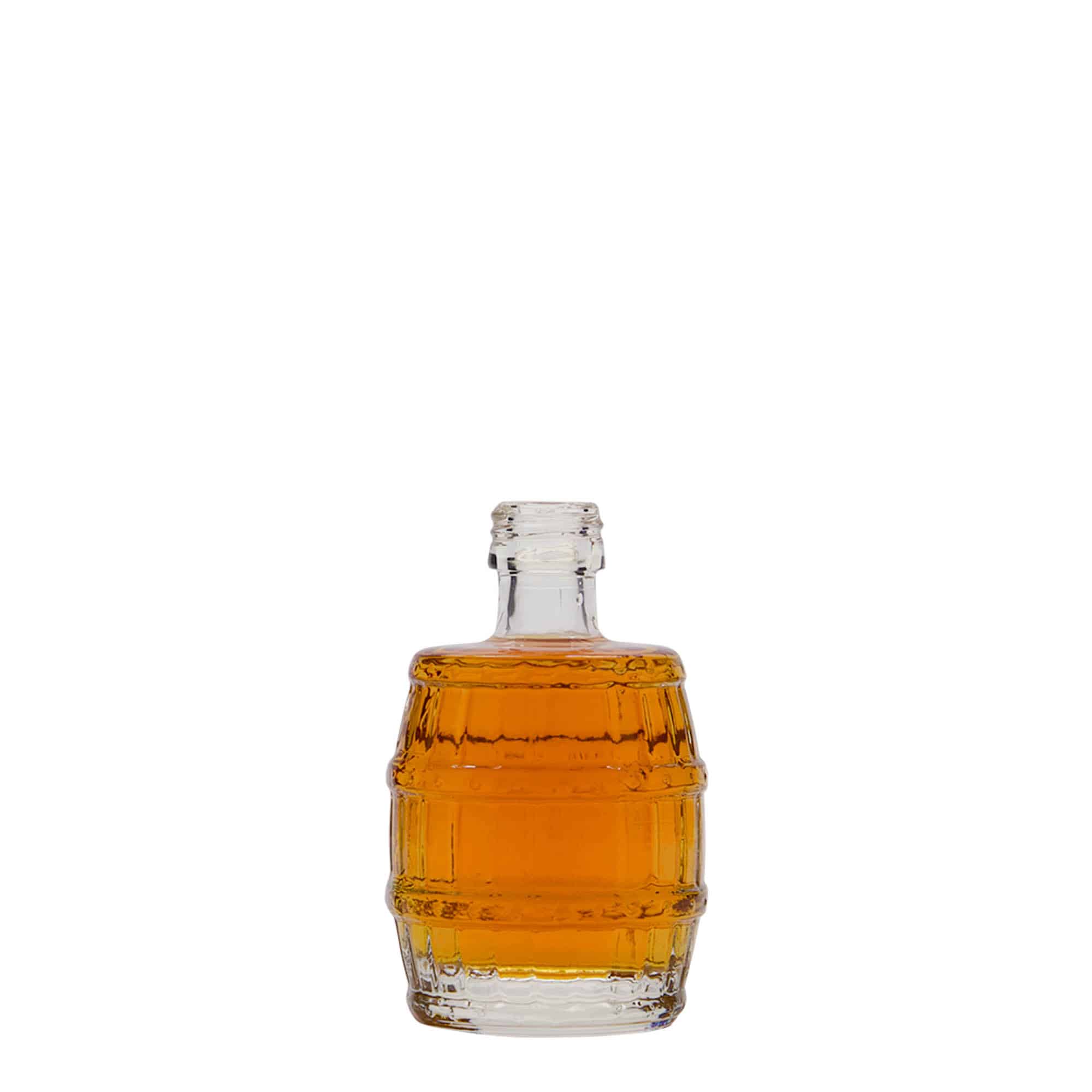 50 ml butelka szklana 'Beczka', zamknięcie: PP 18