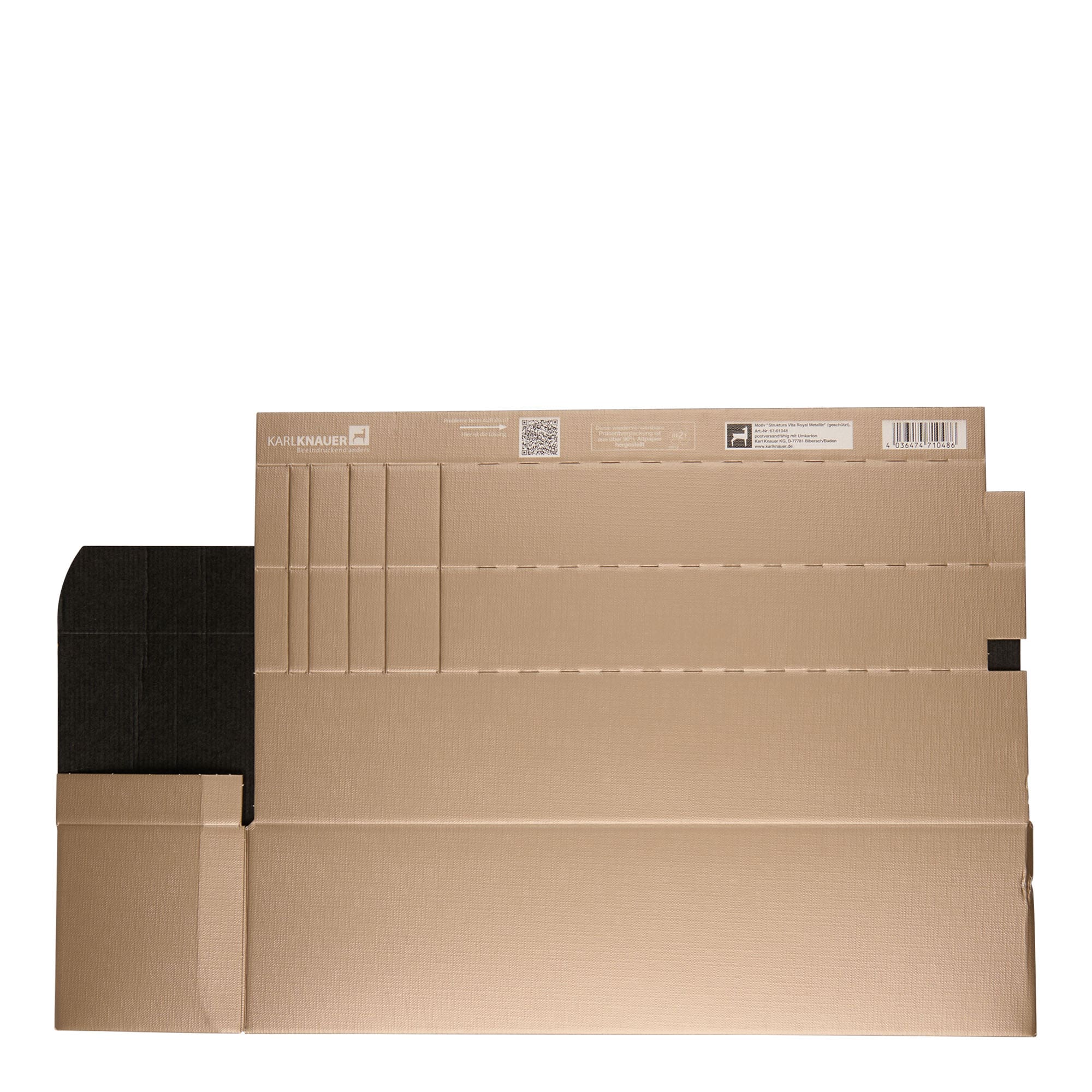 Kartonik na prezent „Metallic”, prostokątny, tektura, szampan