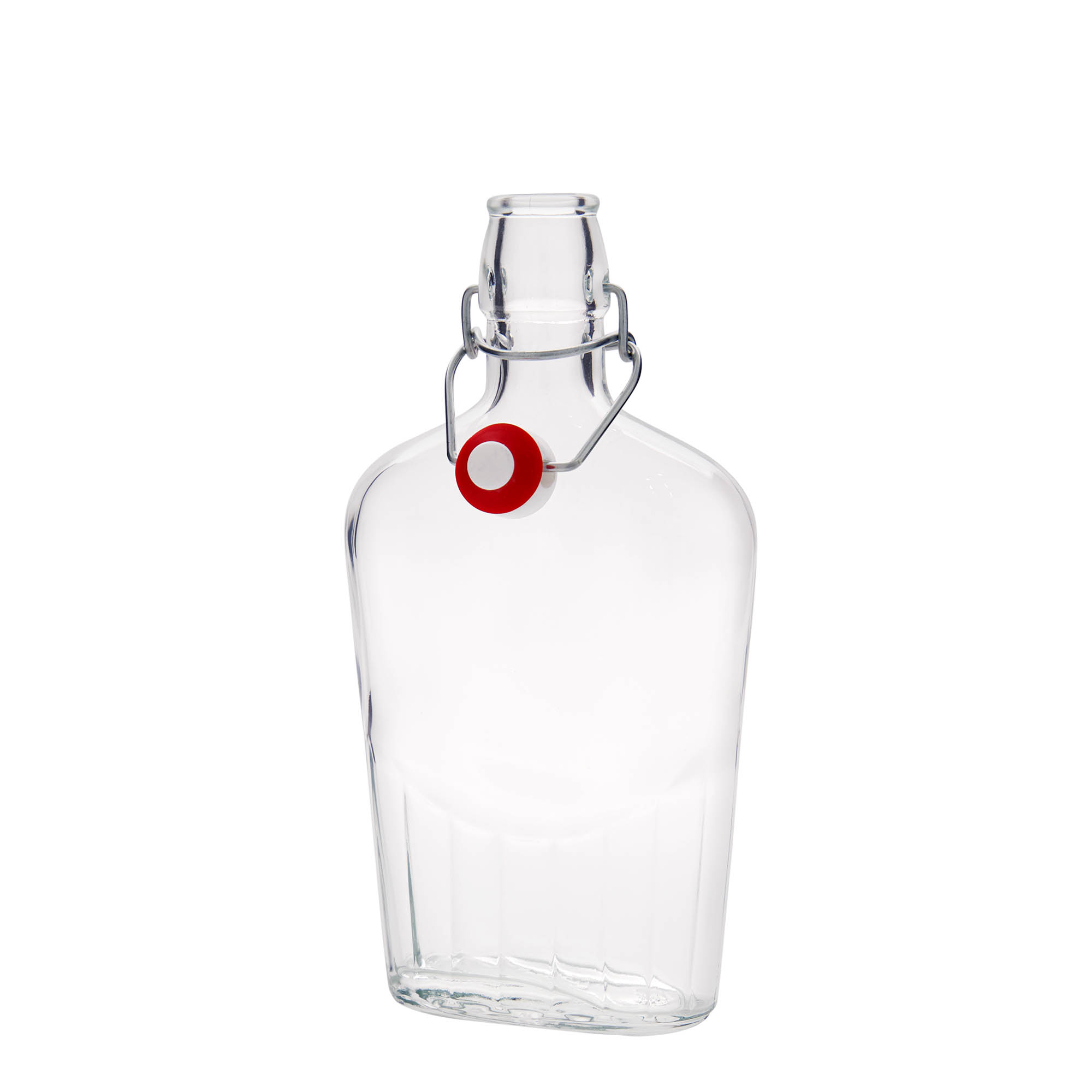 500 ml butelka szklana 'Fiaschetta', owalna, otwór: zamknięcie na klamrę