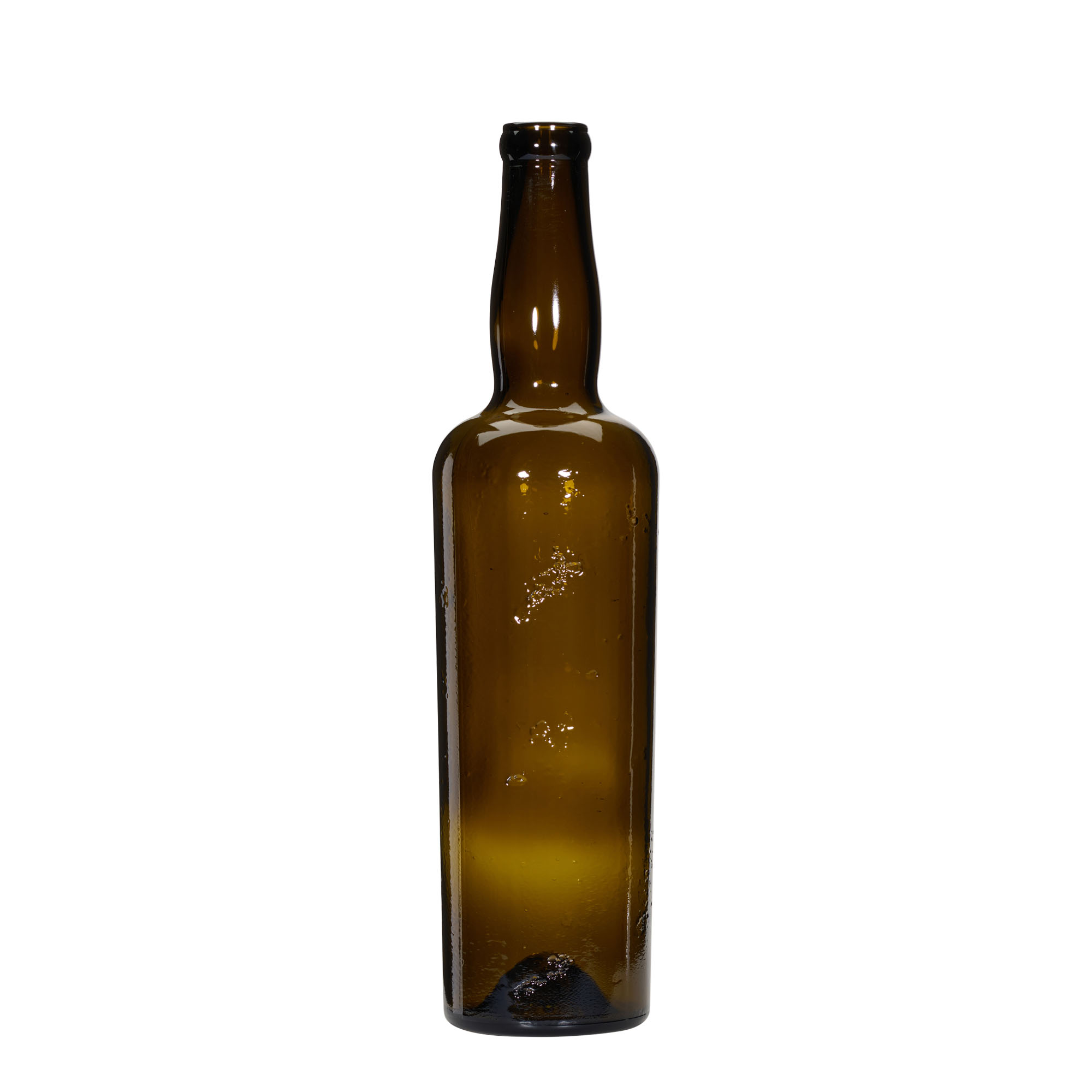 750 ml dziko wykonana butelka szklana 'Siroco', brązowa, szyjka: korek