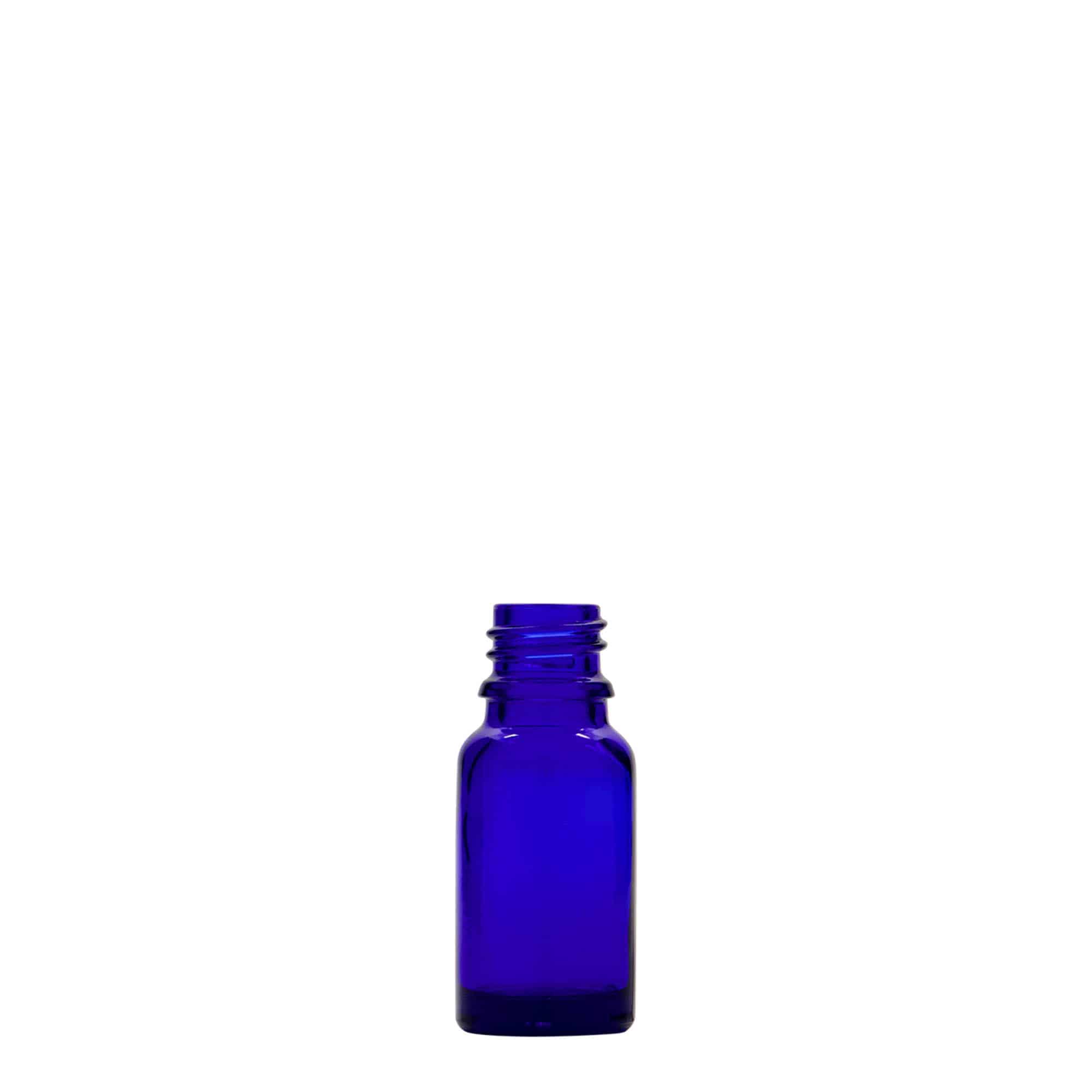 10 ml butelka farmaceutyczna, szkło, kolor błękit królewski, zamknięcie: DIN 18 10 ml butelka farmaceutyczna, szkło, kolor błękit królewski, zamknięcie: DIN 18