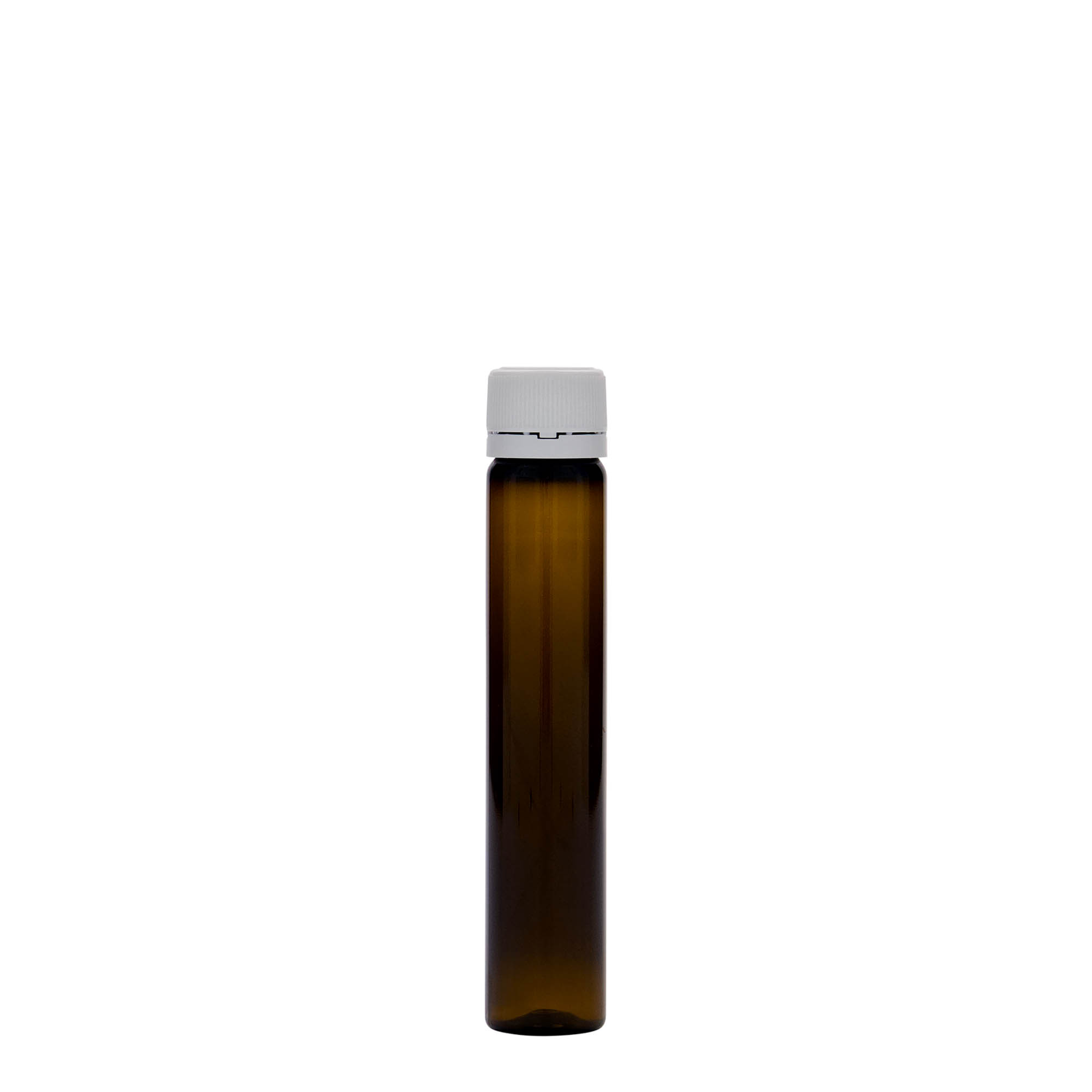 25 ml rurka PET, tworzywo sztuczne, brązowa, otwór: zakrętka na gwint