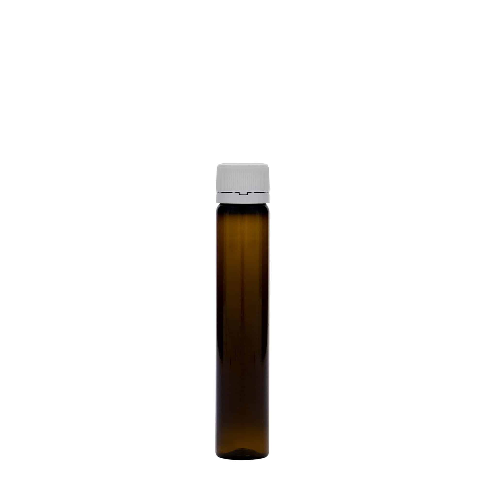 25 ml rurka PET, tworzywo sztuczne, brązowa, otwór: zakrętka na gwint