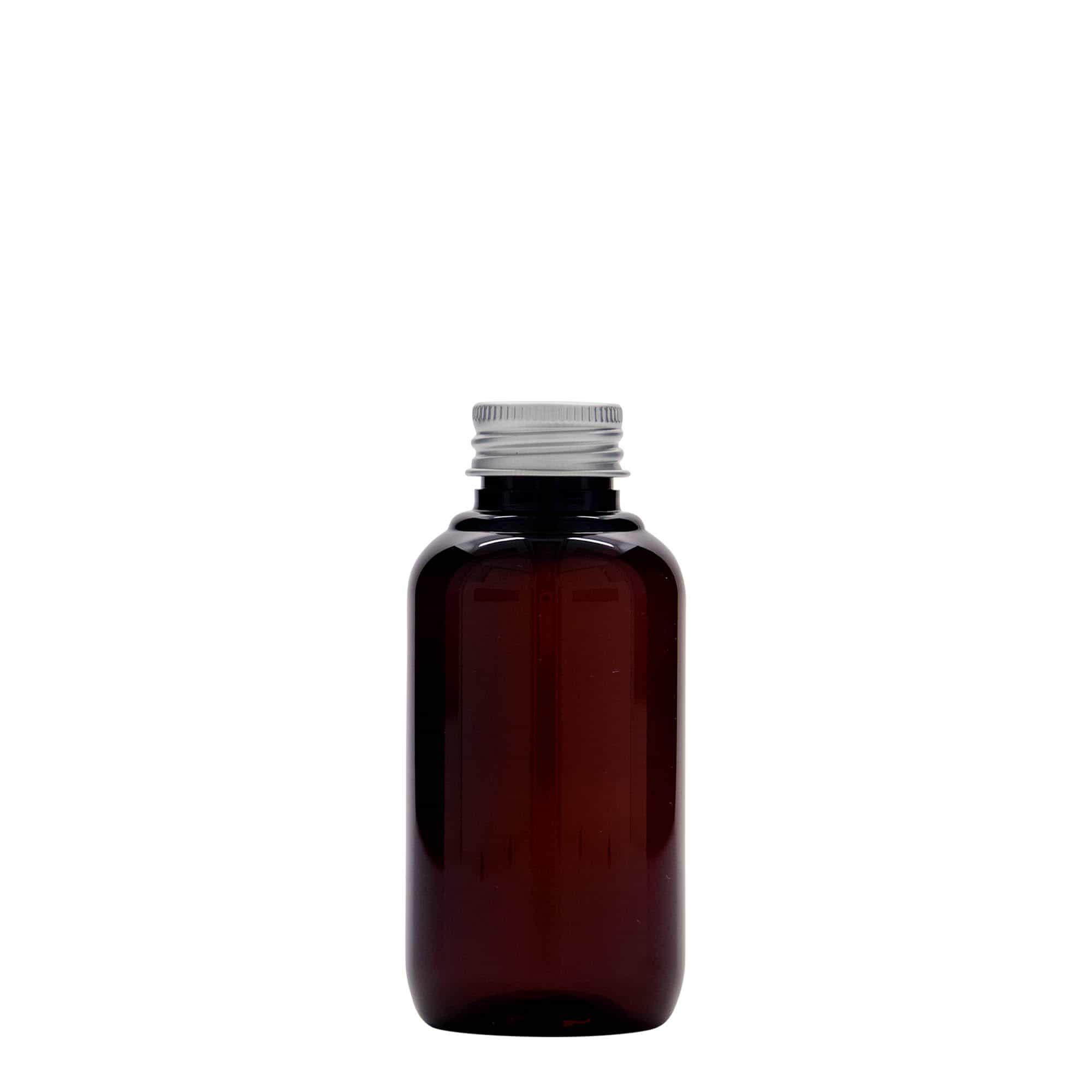 100 ml butelka z tworzywa sztucznego z recyklingu 'Victor's Best', PCR, brązowa, gwint: 24/410