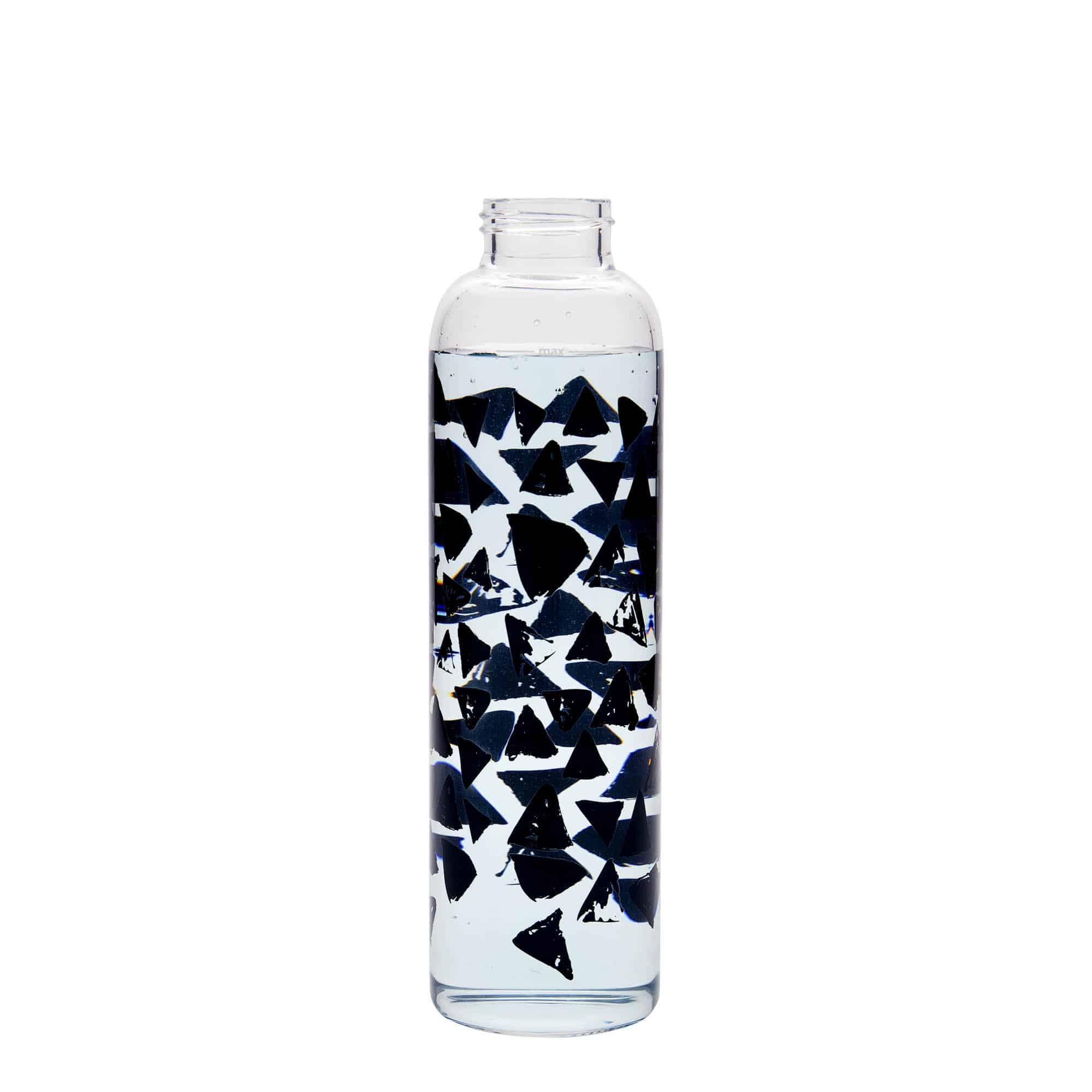 500 ml butelka do picia 'Perseus', wzór: czarne trójkąty, zamknięcie: zakrętka