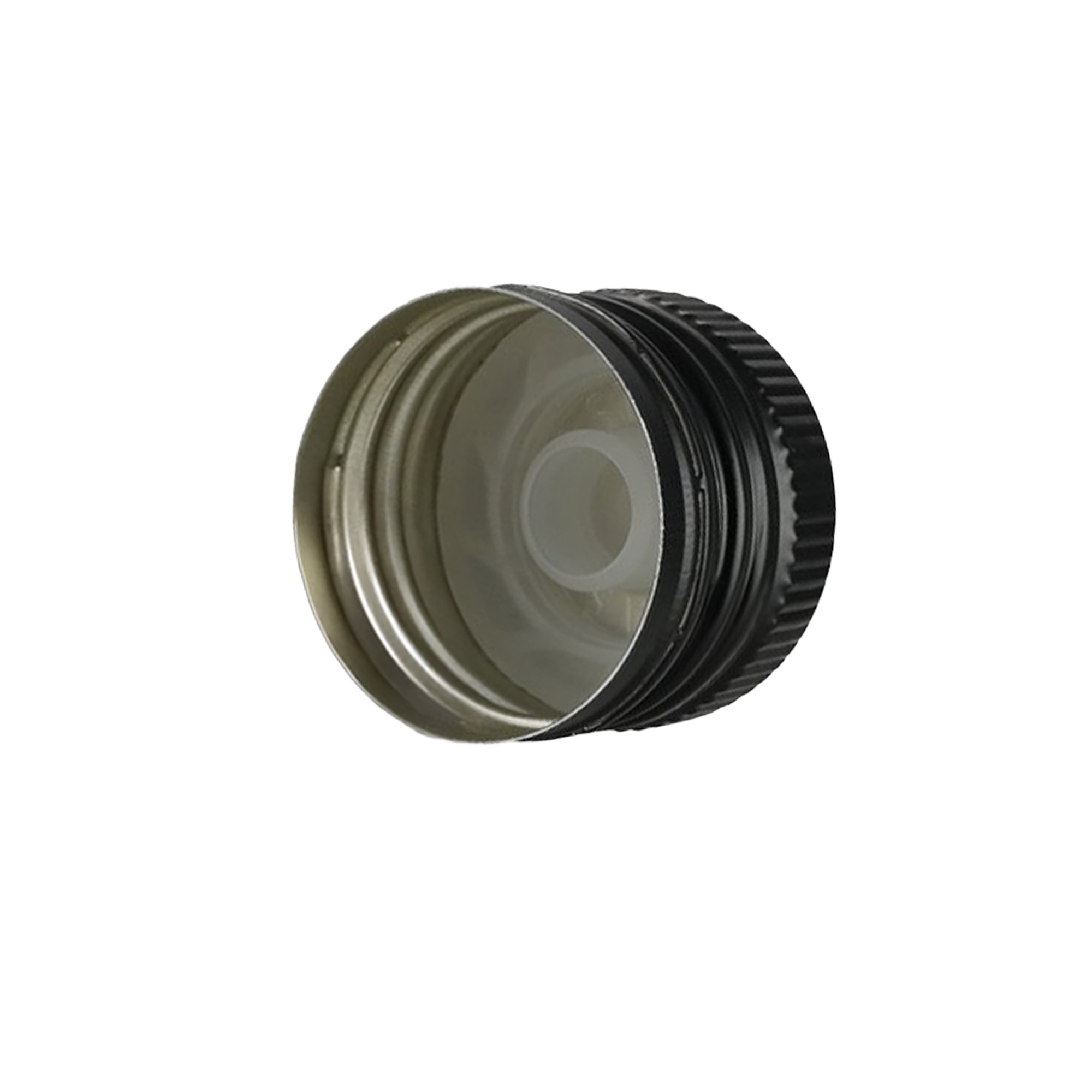Zakrętka z nalewakiem, metalowo-plastikowa, czarna, do otworu: PP 31,5