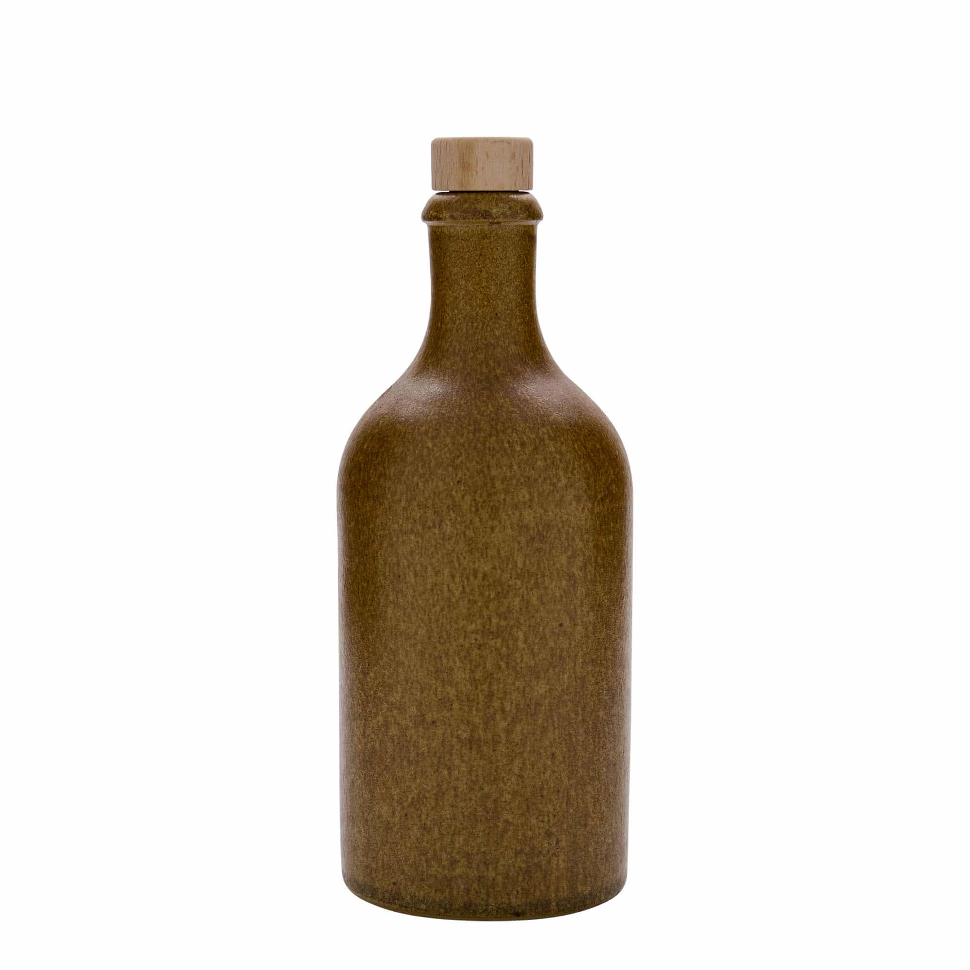 500 ml gliniany dzbanek, kamionka, kolor brązowo-kryształowy, zamknięcie: korek