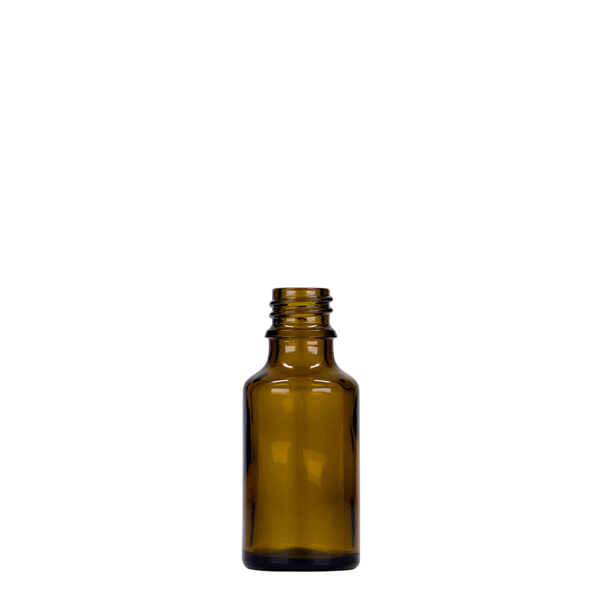 25 ml butelka medyczna, szkło, brązowa, wylot: DIN 18