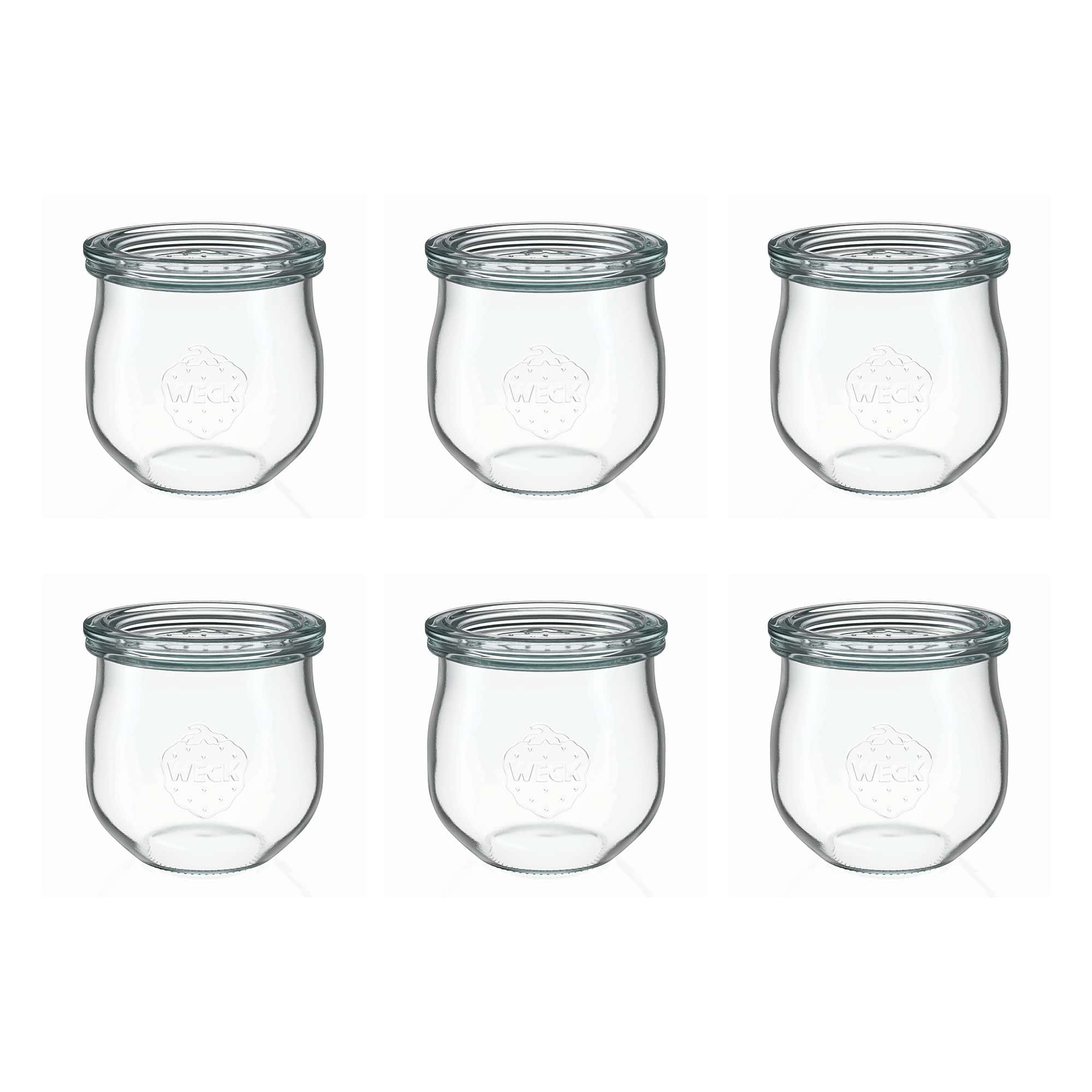 6x 370 ml WECK-Tulipanowe słoik z szklanym wieczkiem RR 80