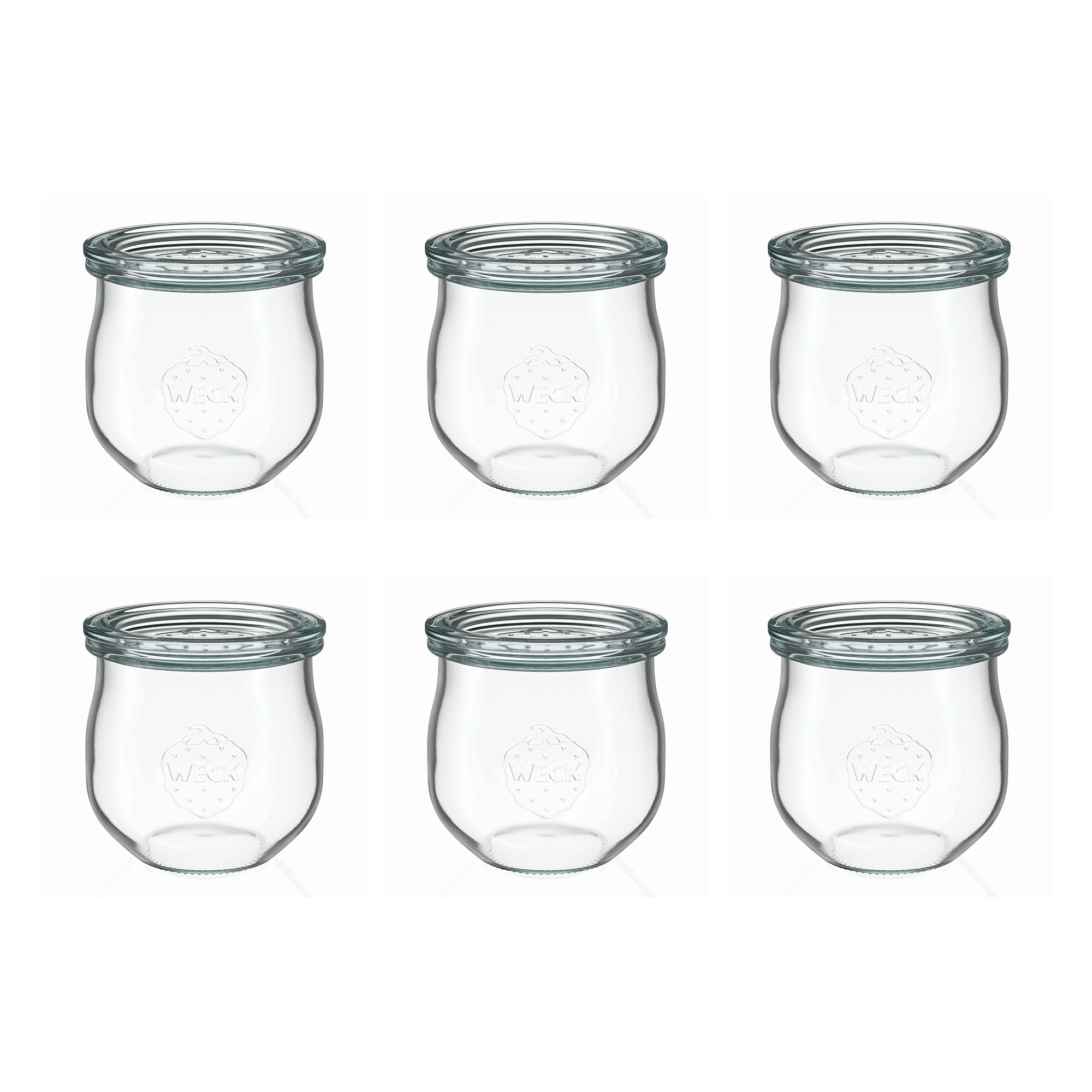 6x 370 ml WECK-Tulipanowe słoik z szklanym wieczkiem RR 80