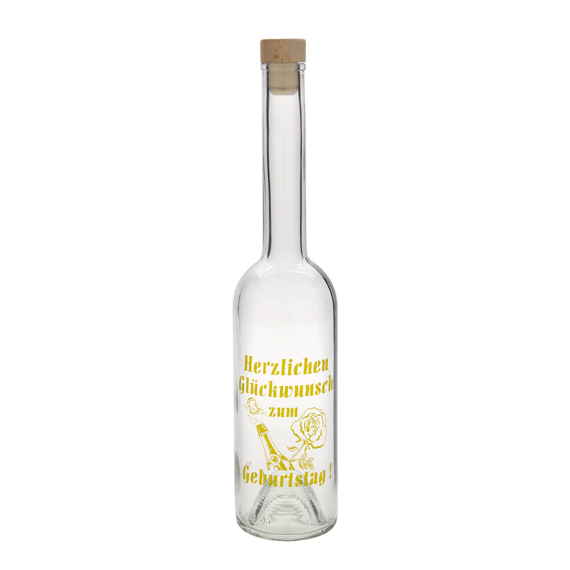 Butelka szklana 500 ml „Opera”, motyw: jabłko, korek Butelka szklana 500 ml „Opera”, motyw: jabłko, korek