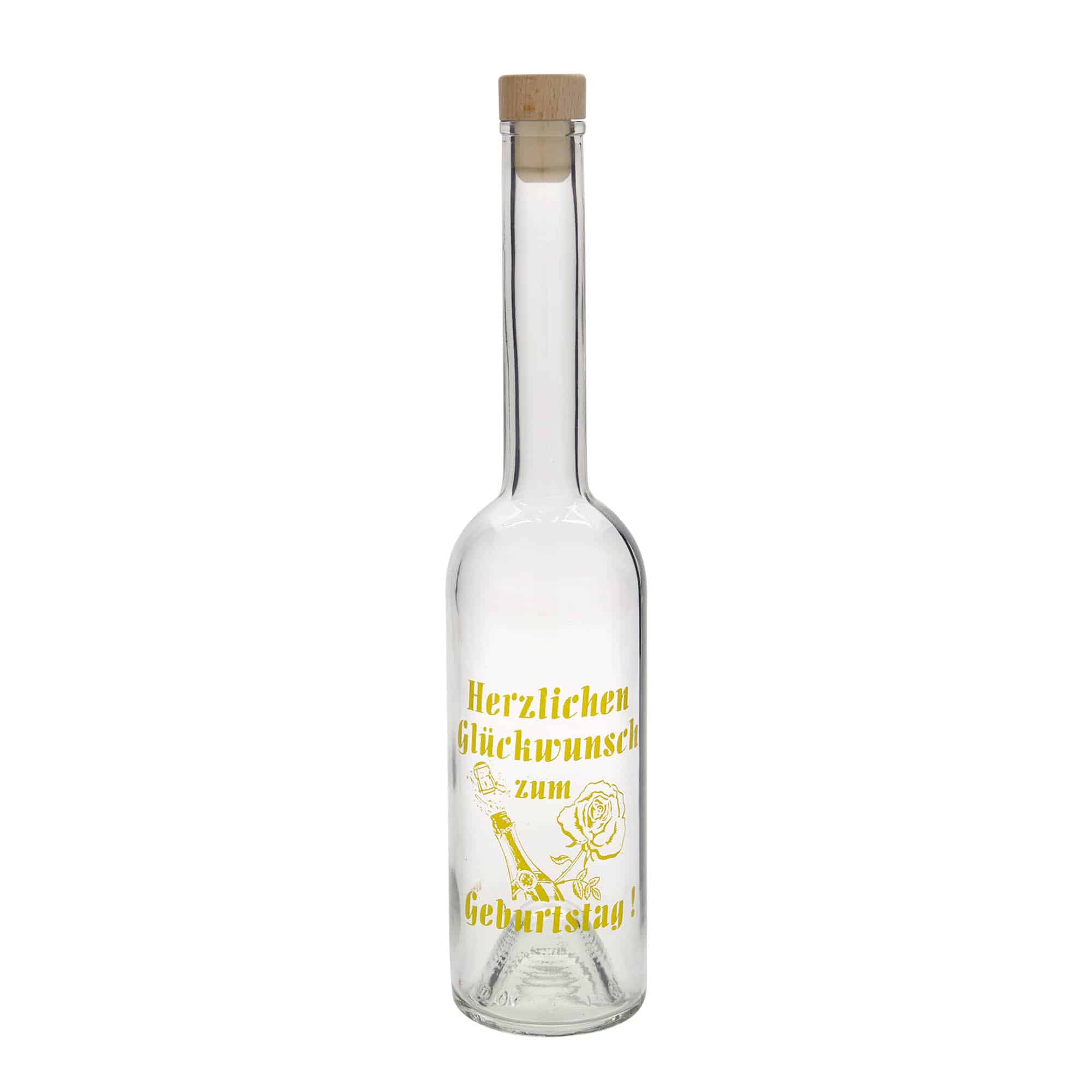 Butelka szklana 500 ml „Opera”, motyw: jabłko, korek