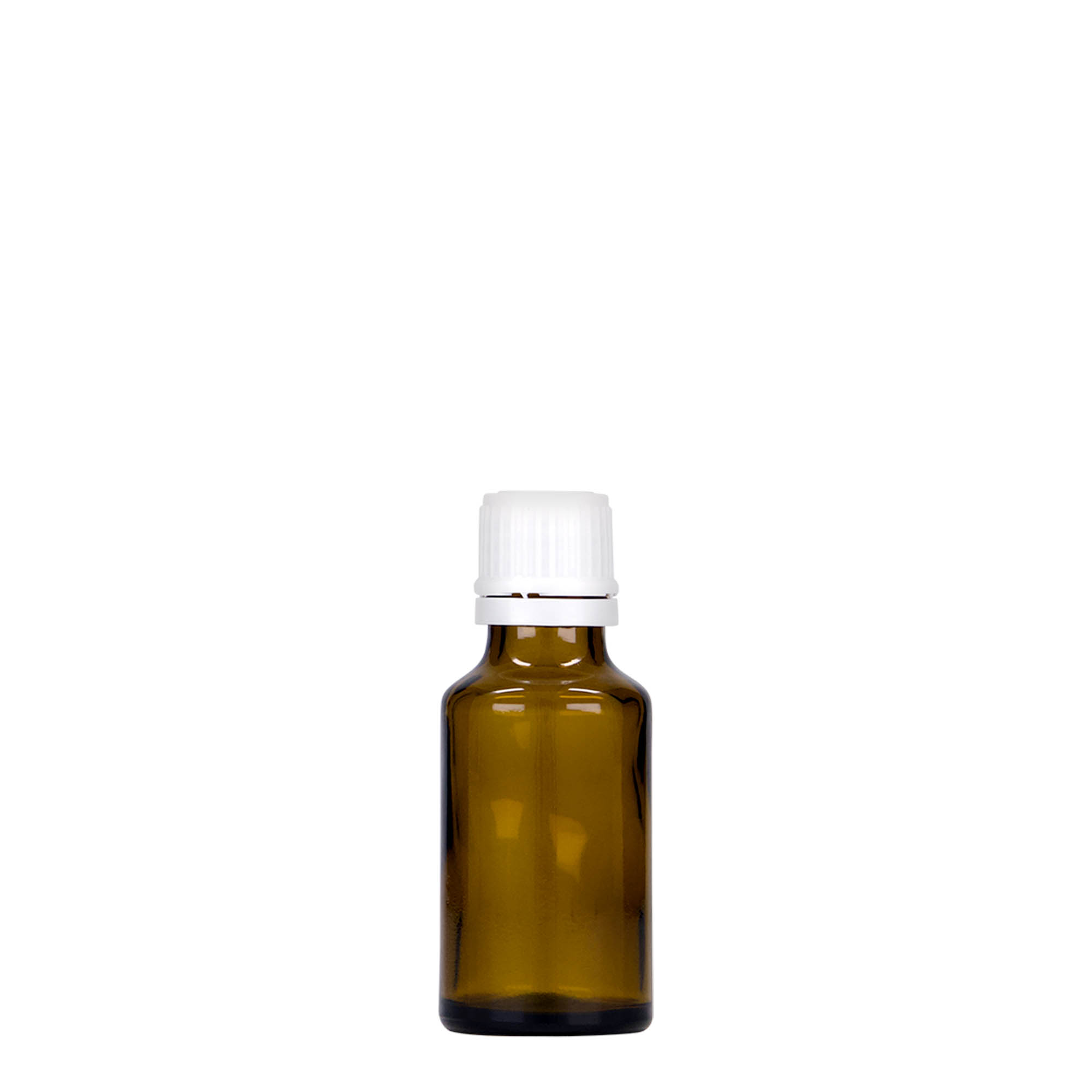 25 ml butelka medyczna, szkło, brązowa, wylot: DIN 18