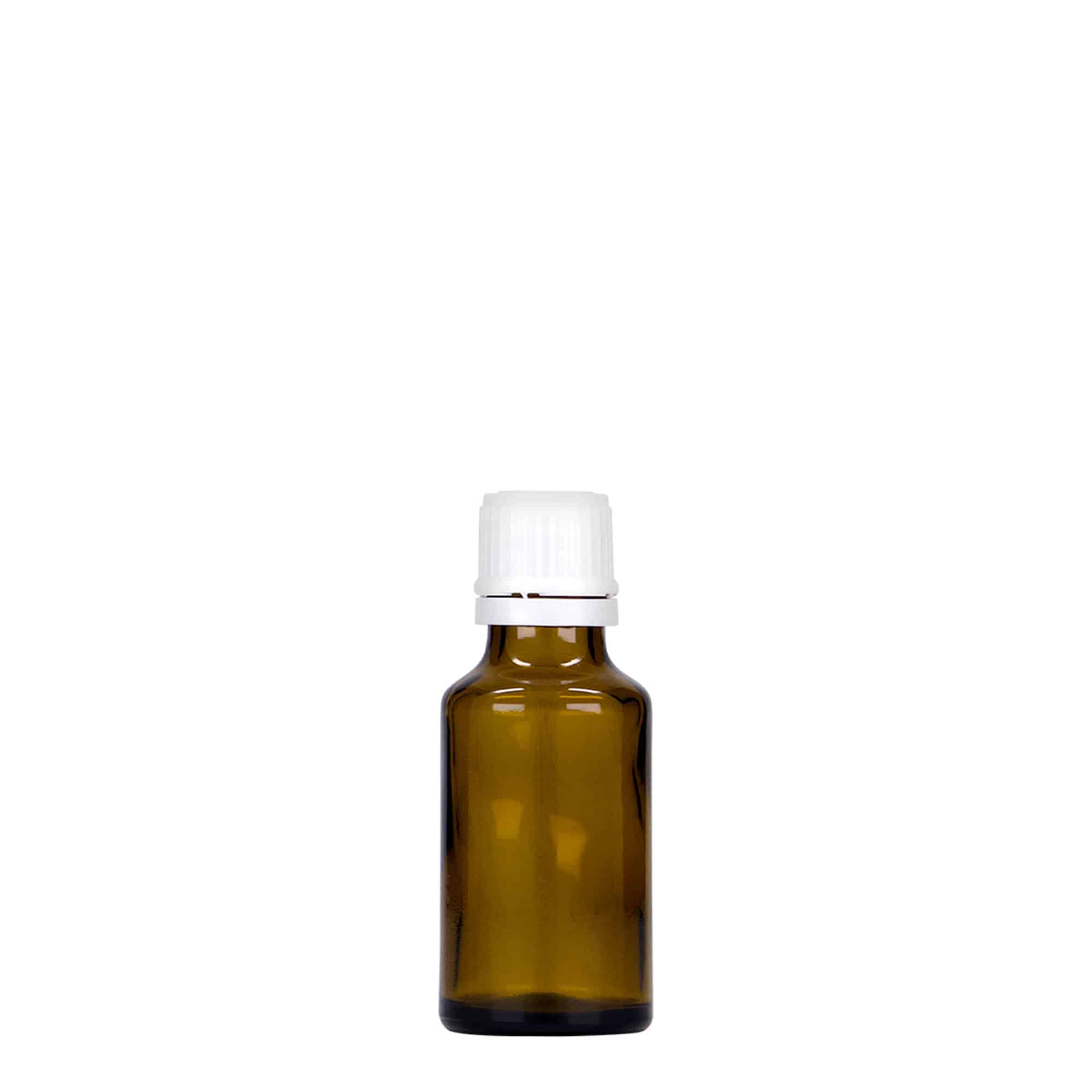 25 ml butelka medyczna, szkło, brązowa, wylot: DIN 18