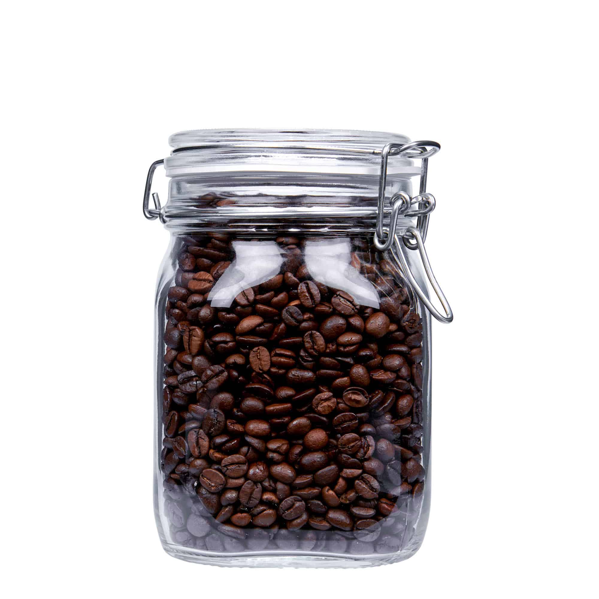 1.000 ml słoik z drucianym zamknięciem „Fido”, kwadratowy, otwór: zamknięcie z drucianym zatrzaskiem