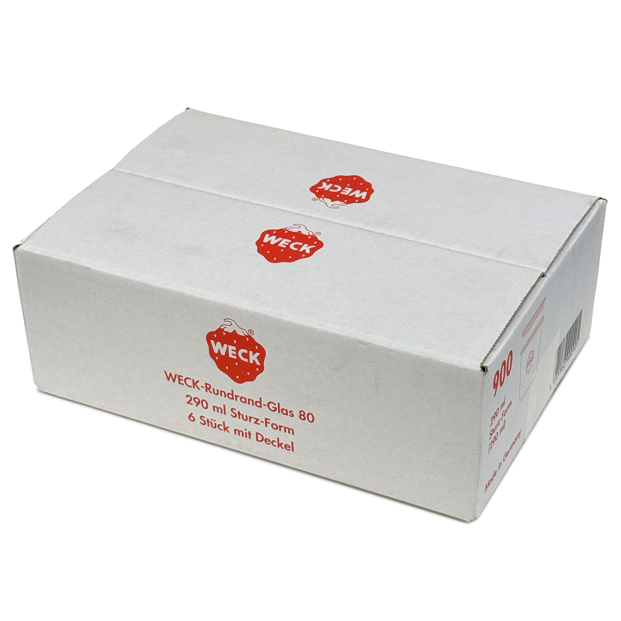 6x 290 ml wysoki słoik WECK typu Sturz z szklanym wieczkiem RR 80