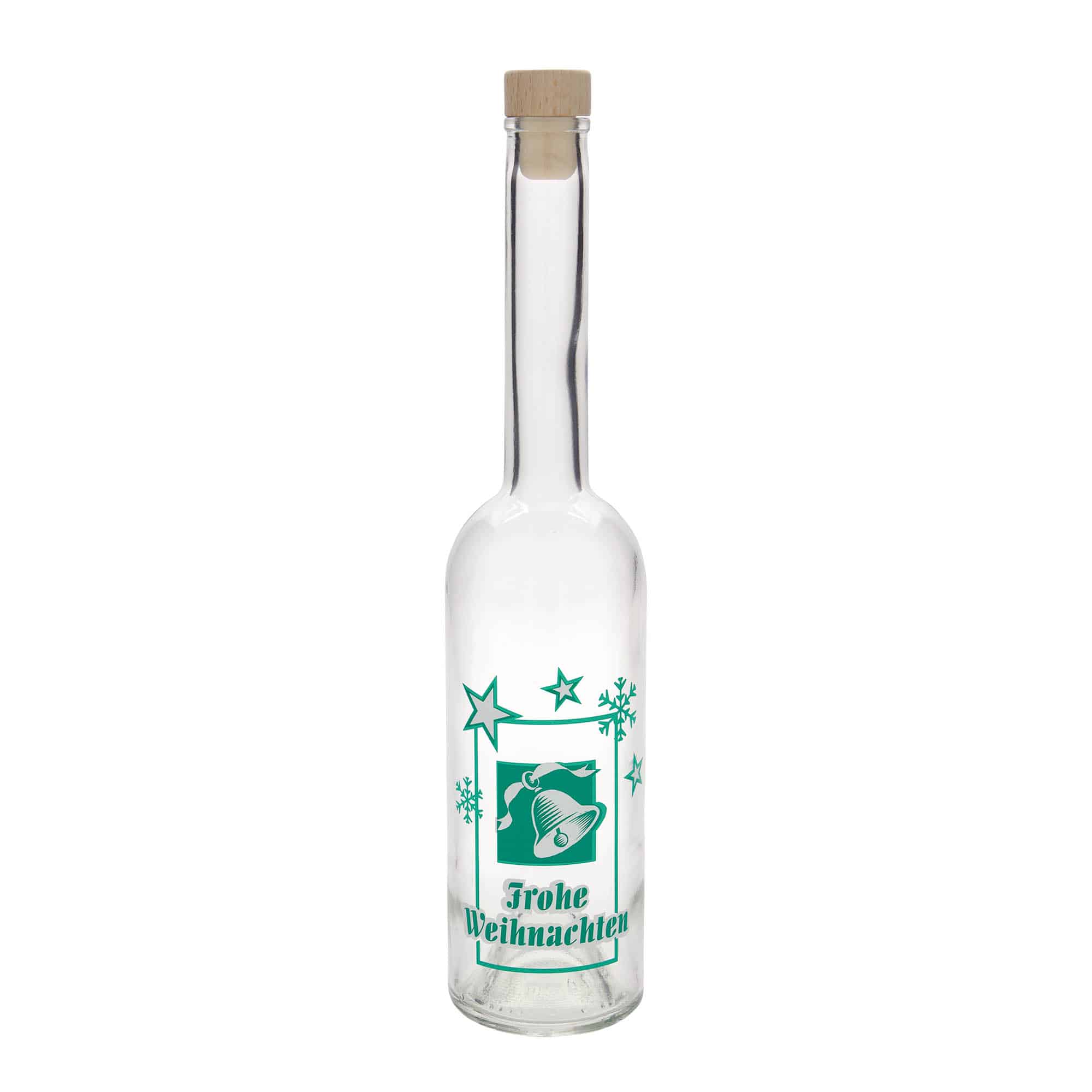 500 ml butelka szklana 'Opera', wzór: Wesołych Świąt, zamknięcie: korek