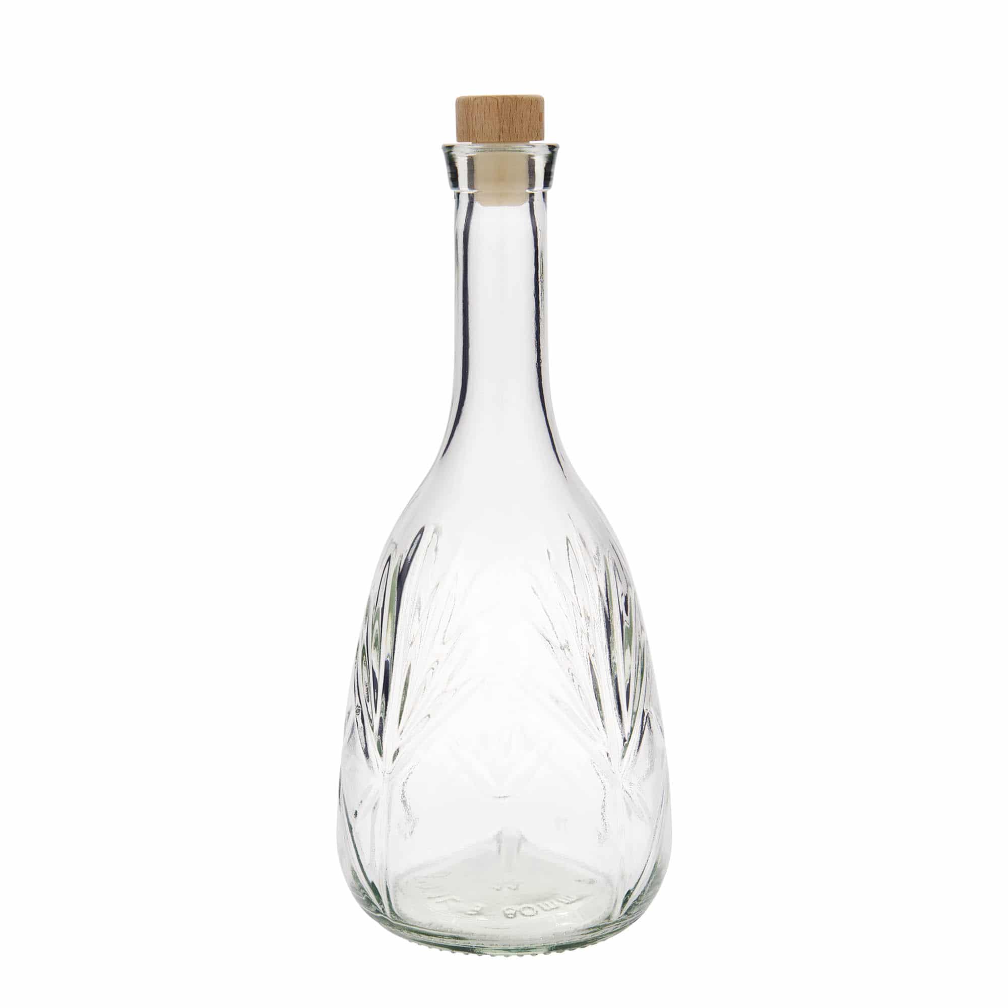 1000 ml butelka szklana 'Reliefa', zamknięcie: korek