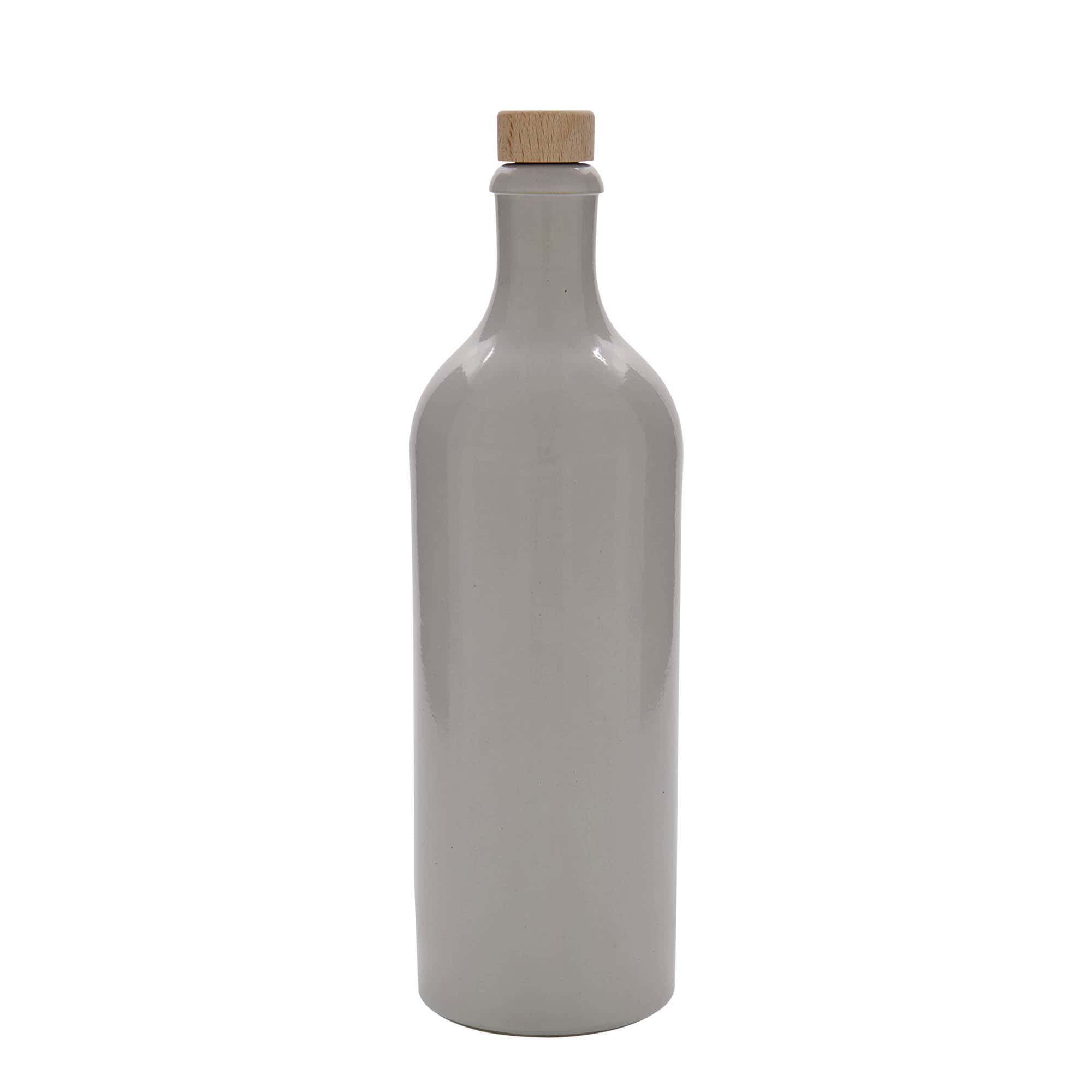 750 ml dzban gliniany, kamionka, biały, wylot: korek