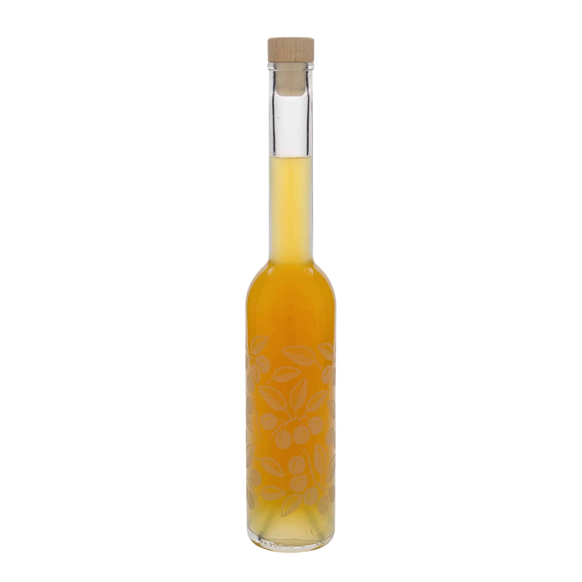 350 ml butelka szklana 'Opera', motyw: mirabelki, szyjka: korek
