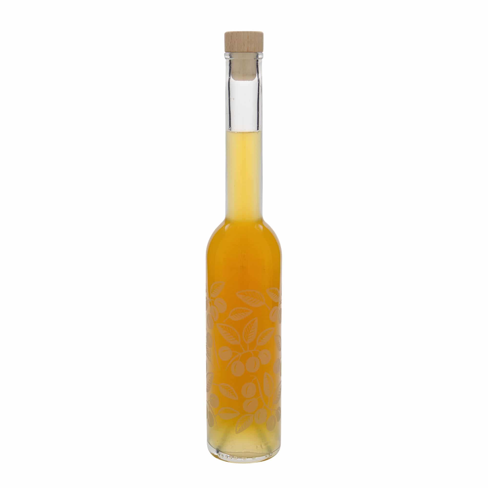 350 ml butelka szklana 'Opera', motyw: mirabelki, szyjka: korek