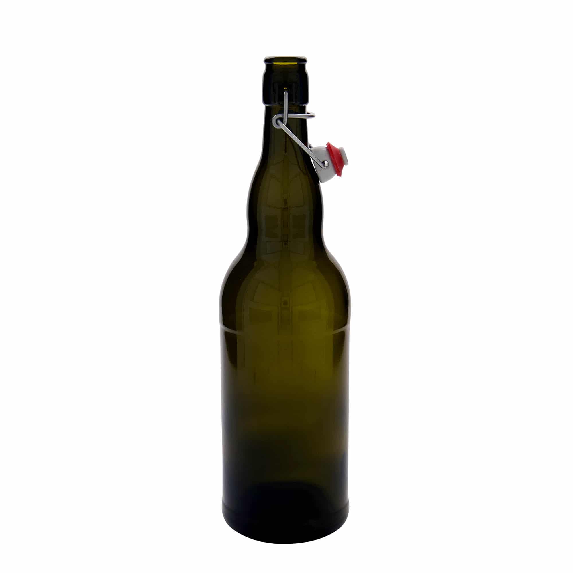 1000 ml butelka do piwa Belgia, szkło, kolor zielony antyczny, zamknięcie: Zamknięcie pałąkowe