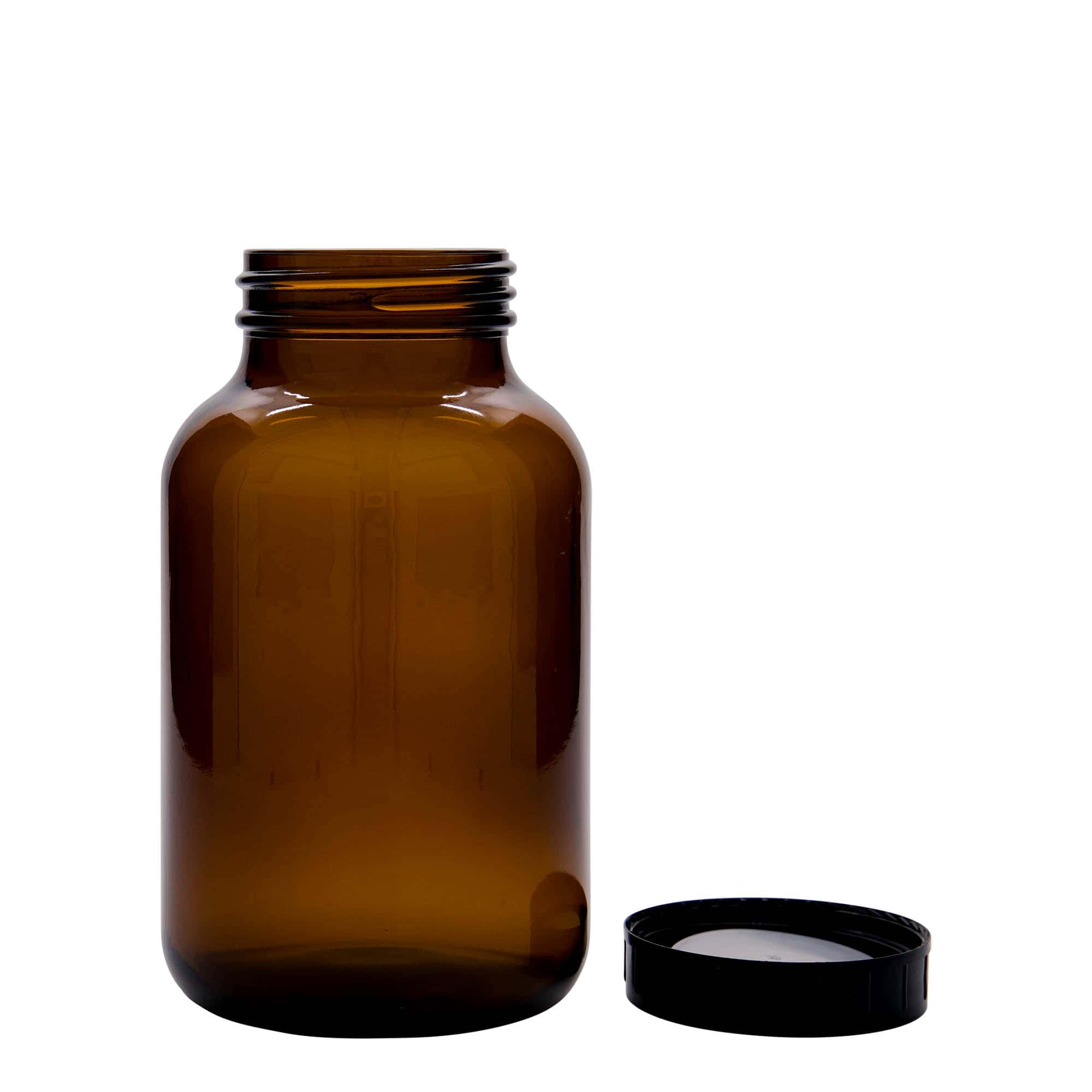 1000 ml słoik z szerokim otworem, kolor brązowy, zamknięcie: DIN 68