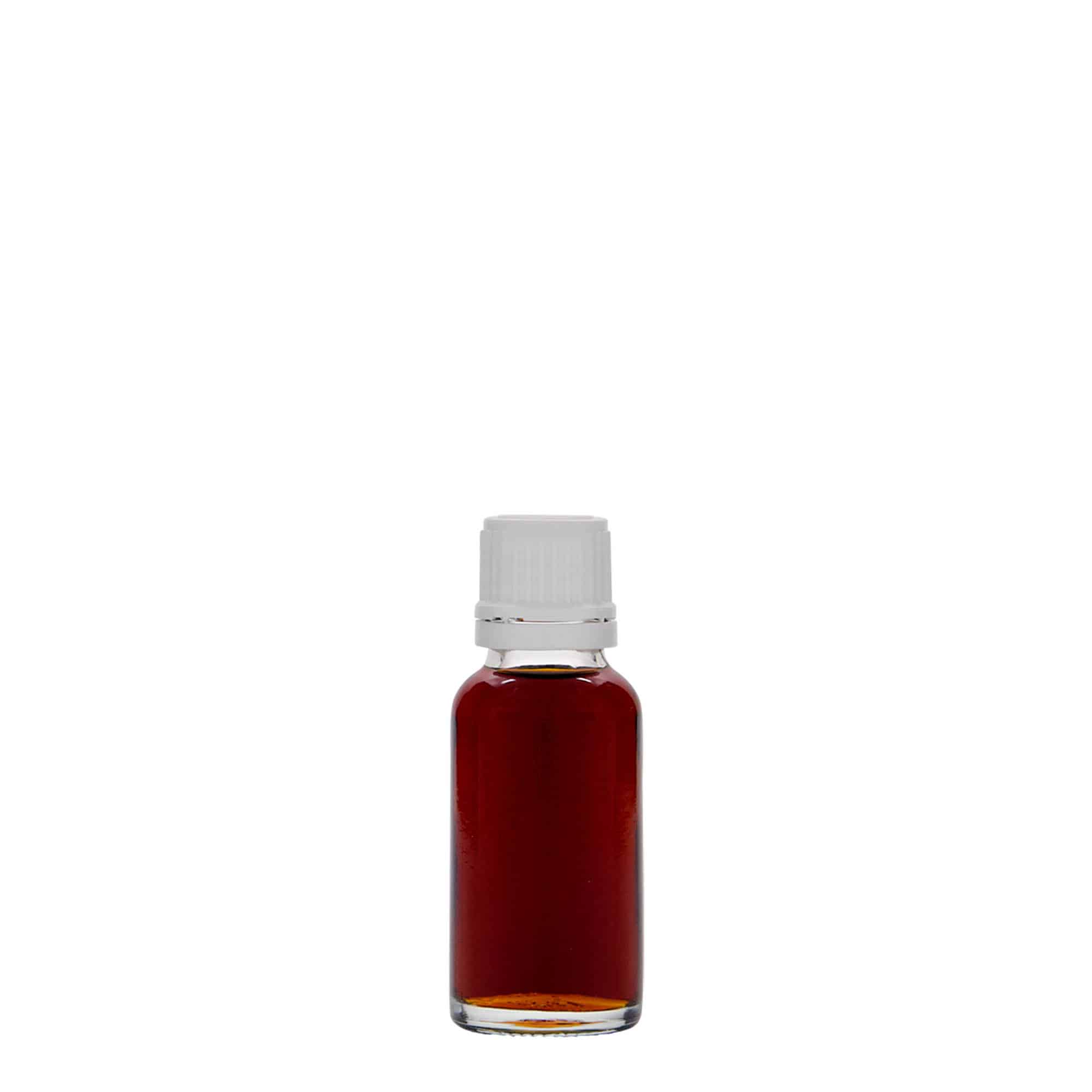 20 ml butelka farmaceutyczna, szkło, zamknięcie: DIN 18