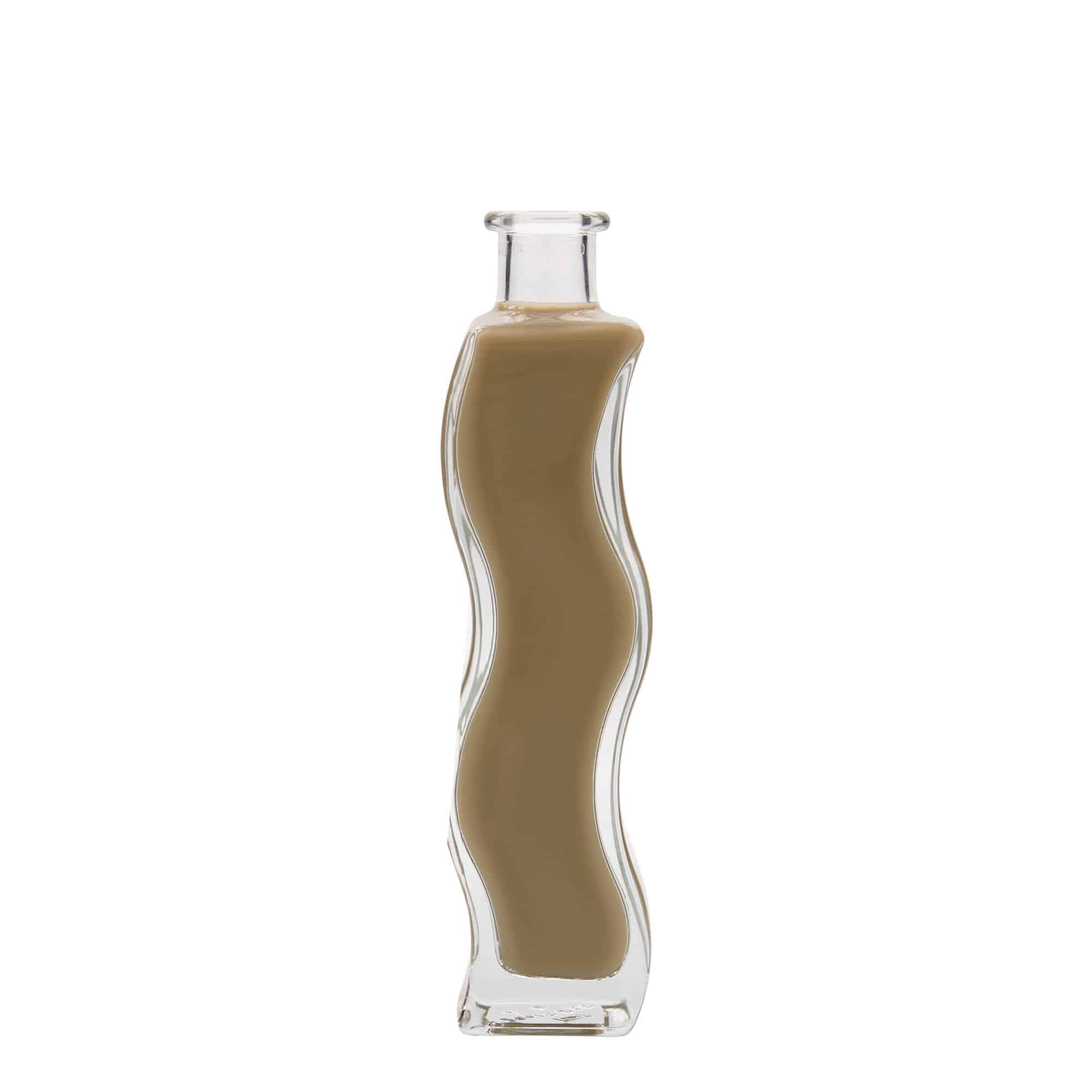 200 ml butelka szklana 'Fala', kwadratowa, zamknięcie: korek