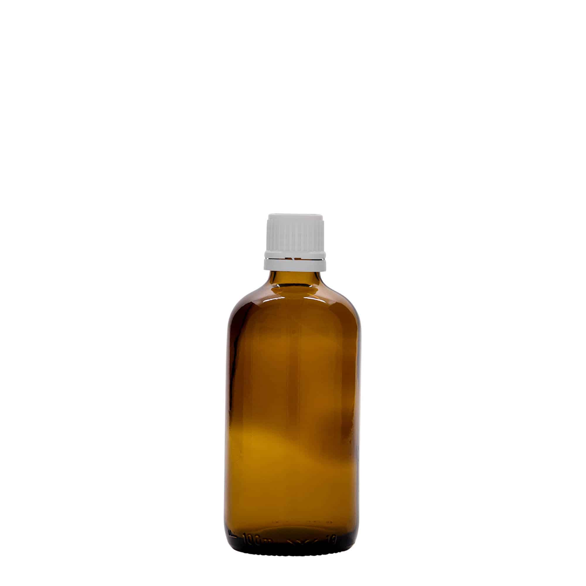 100 ml butelka medyczna, szkło, brązowa, szyjka: DIN 18