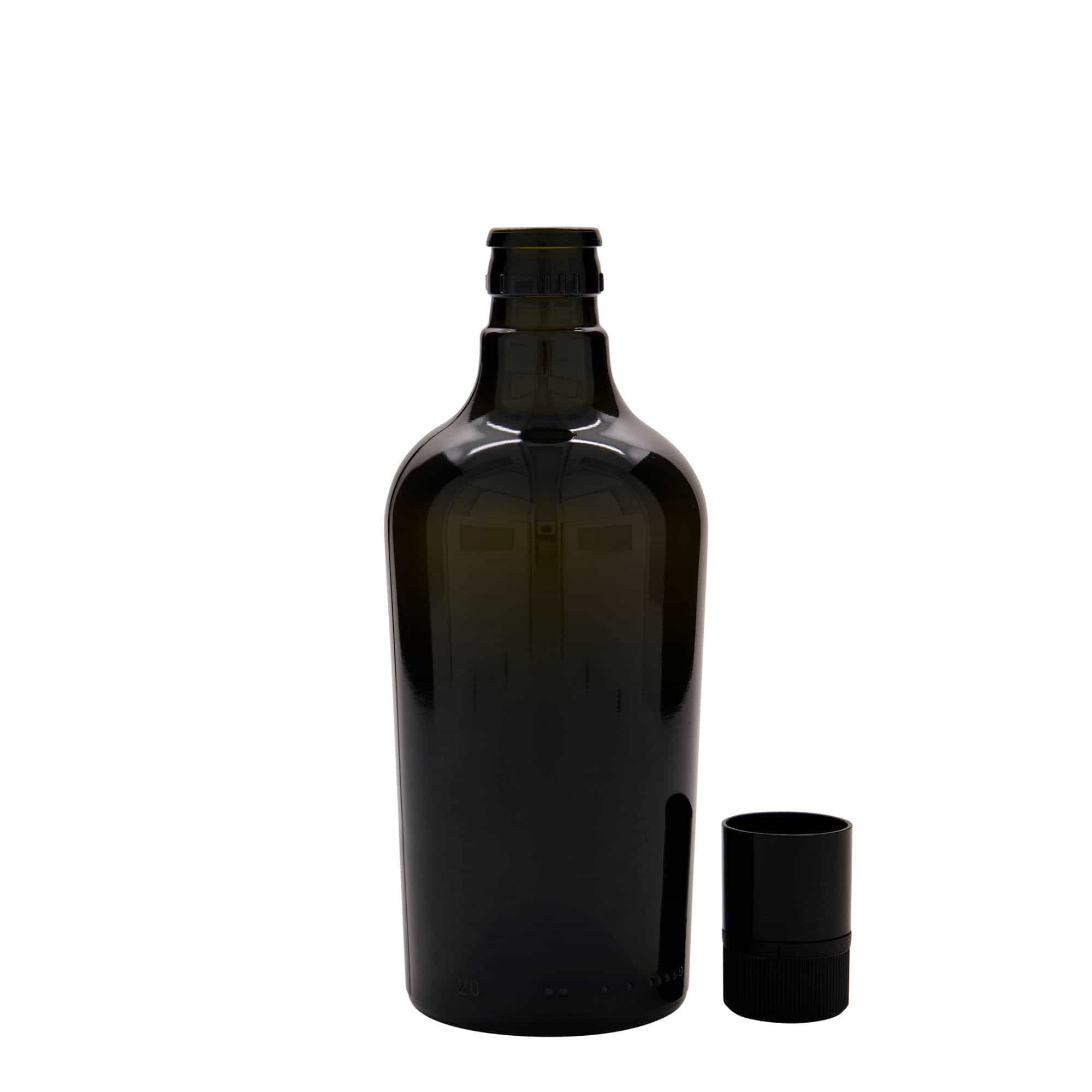 500 ml butelka na ocet/olej 'Oleum', szkło, kolor zielony antyczny, zamknięcie: DOP