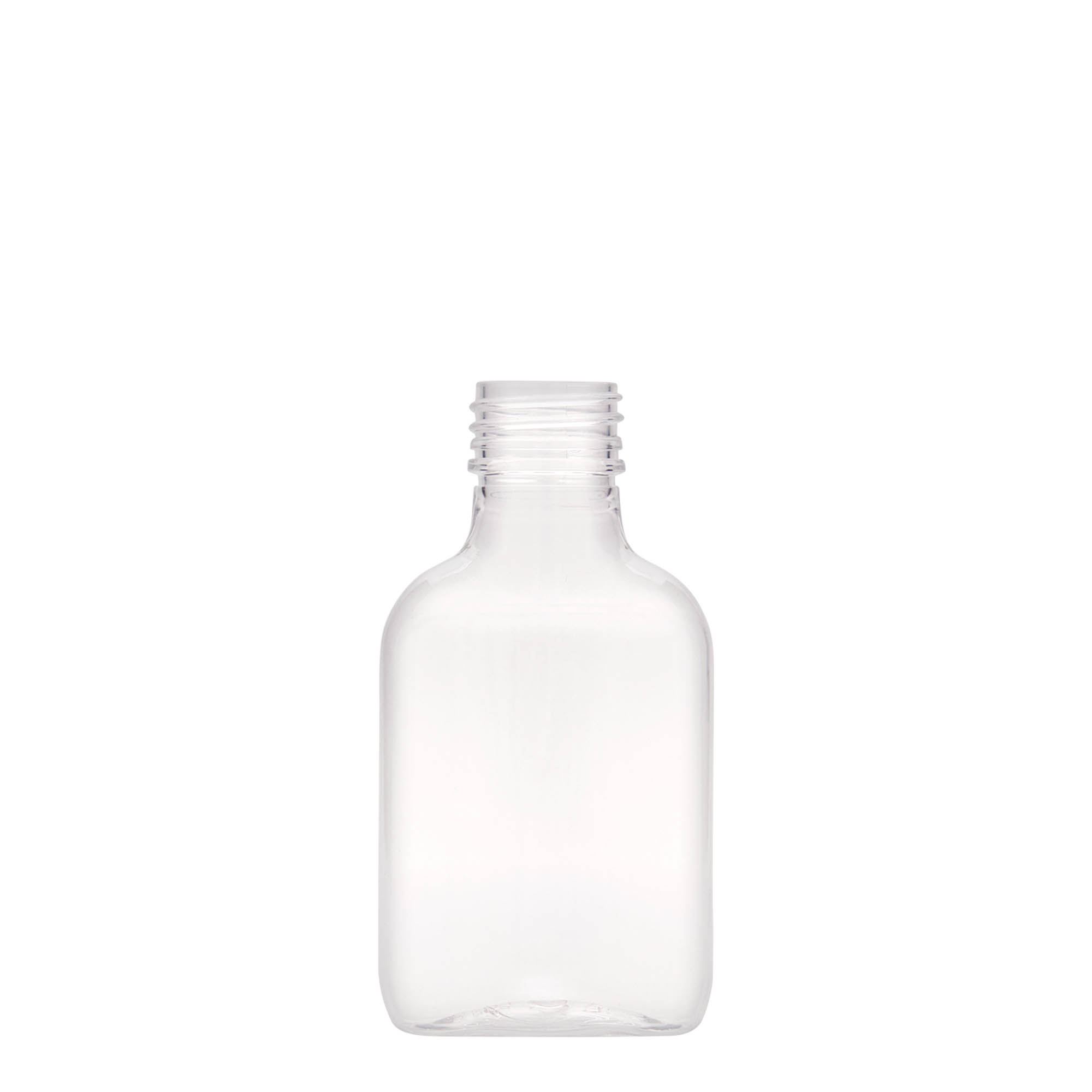 100 ml butelka kieszonkowa, owalna, tworzywo PET, gwint: PP 28 100 ml butelka kieszonkowa, owalna, tworzywo PET, gwint: PP 28