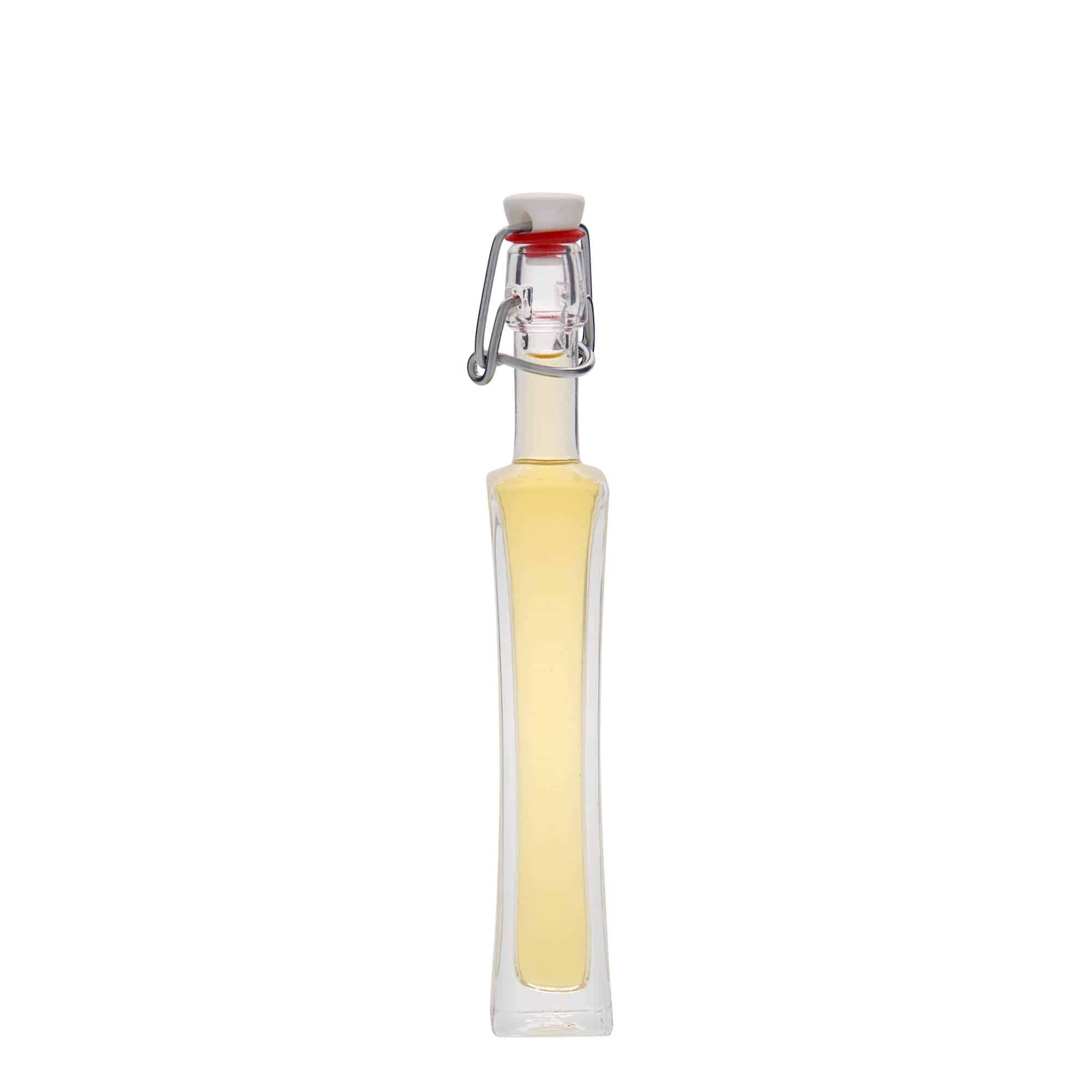 40 ml butelka szklana 'Koko', kwadratowa, zamknięcie: Zamknięcie pałąkowe