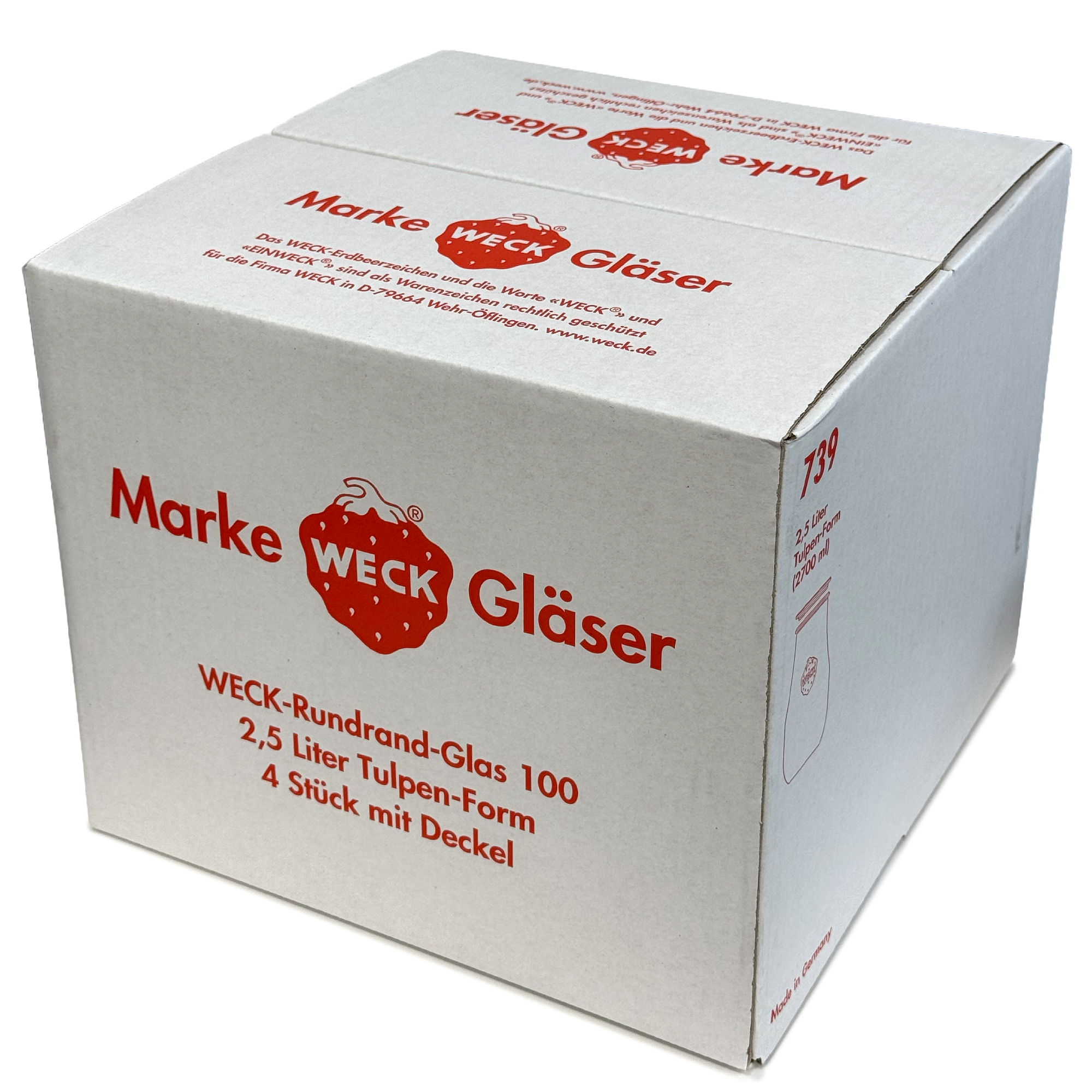 4x 2700 ml WECK-Tulipanowe słoik z szklanym wieczkiem RR 100