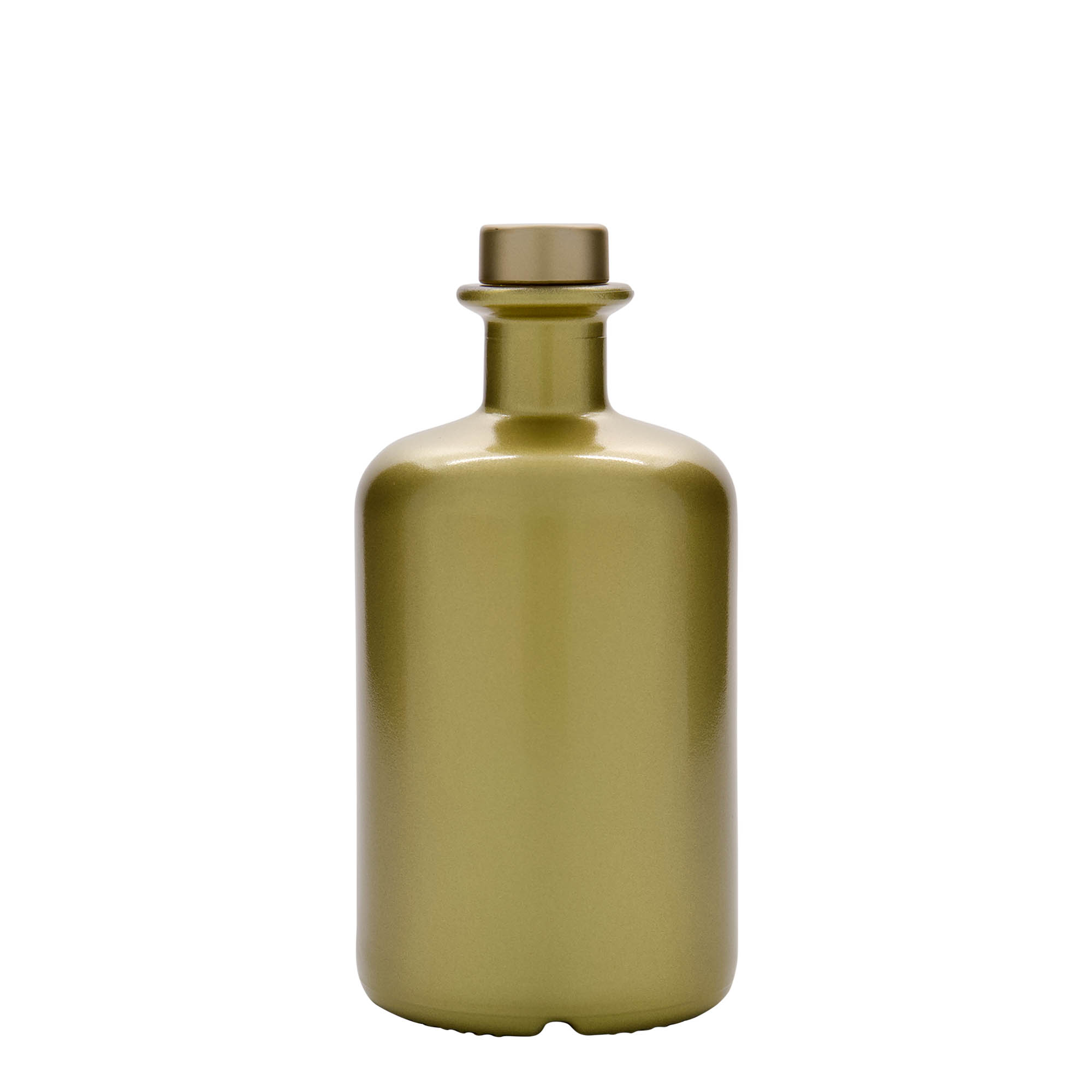 500 ml szklana butelka aptekarza, złota, otwór: korek