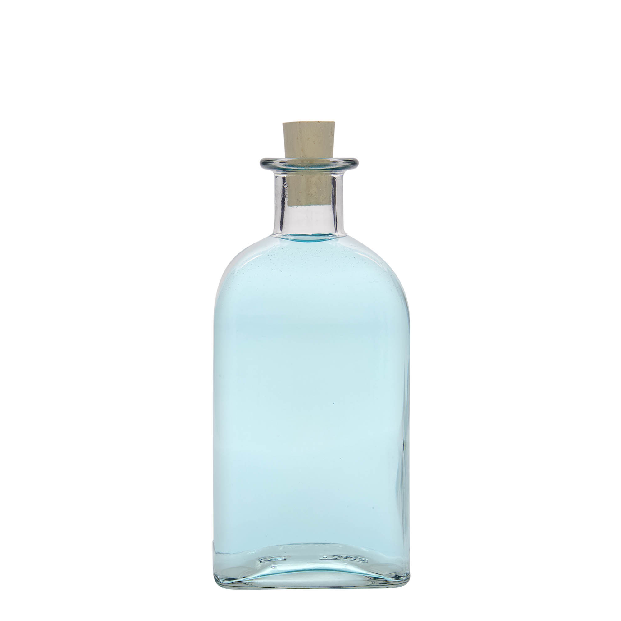 500 ml szklana butelka Apotheker Carré, kwadratowa, wylot: korek