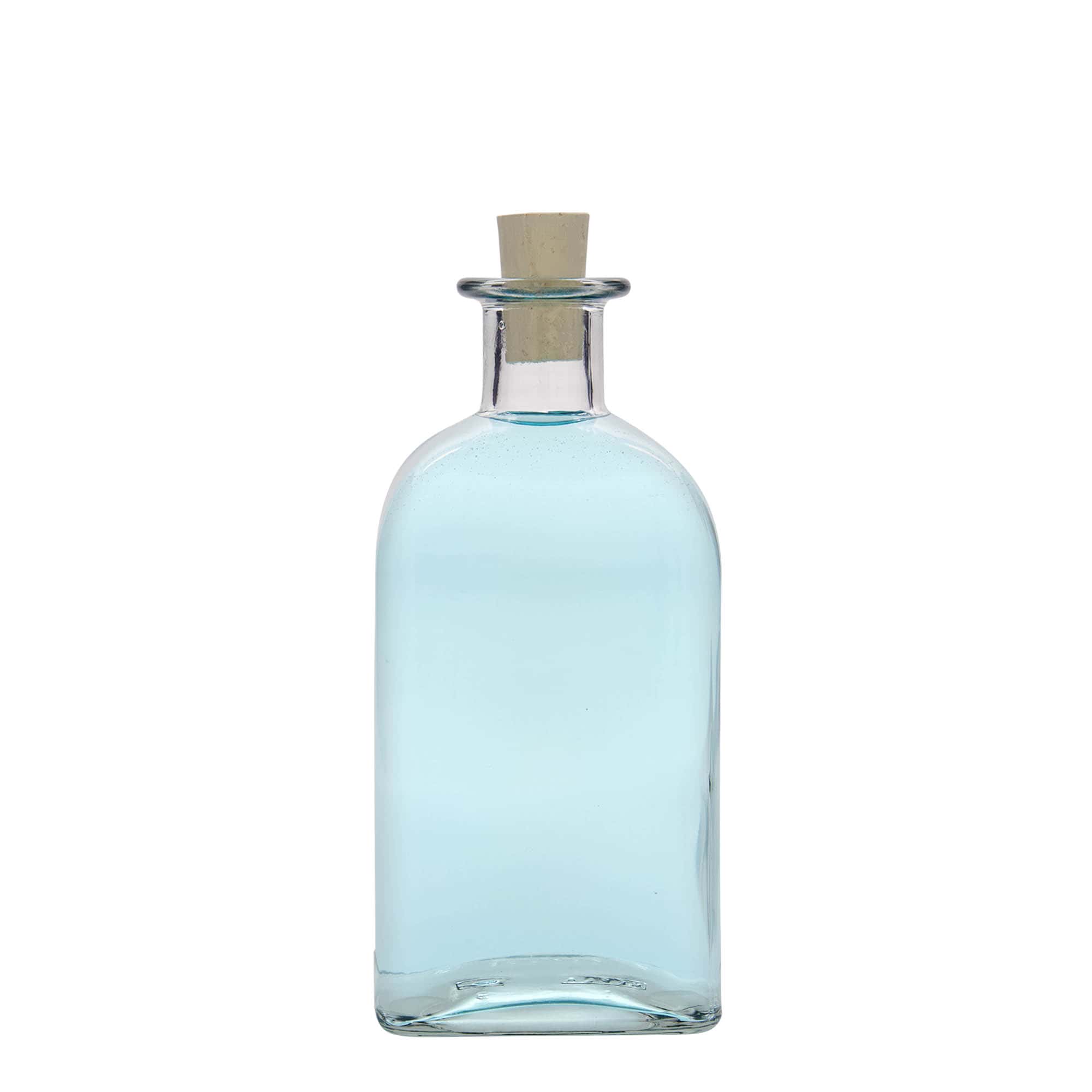500 ml szklana butelka Apotheker Carré, kwadratowa, wylot: korek