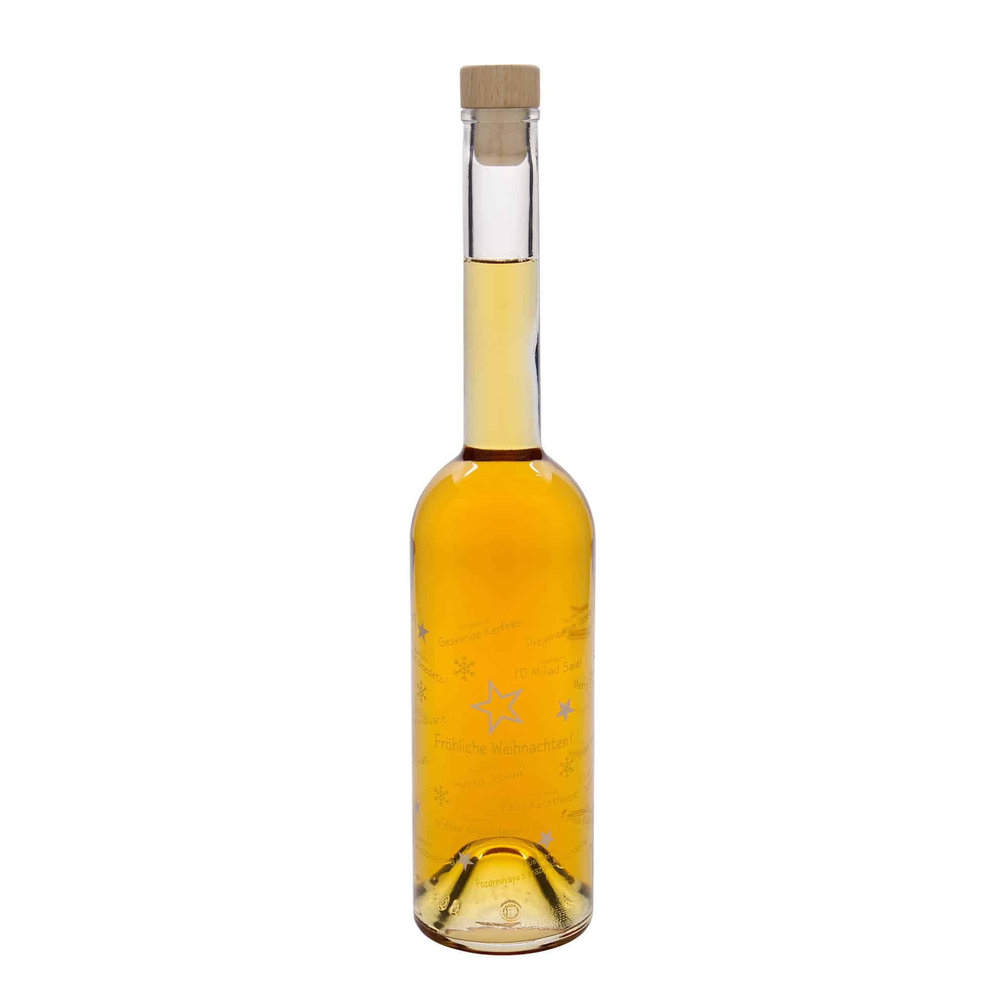 500 ml butelka szklana 'Opera', wzór: Boże Narodzenie na świecie, zamknięcie: korek