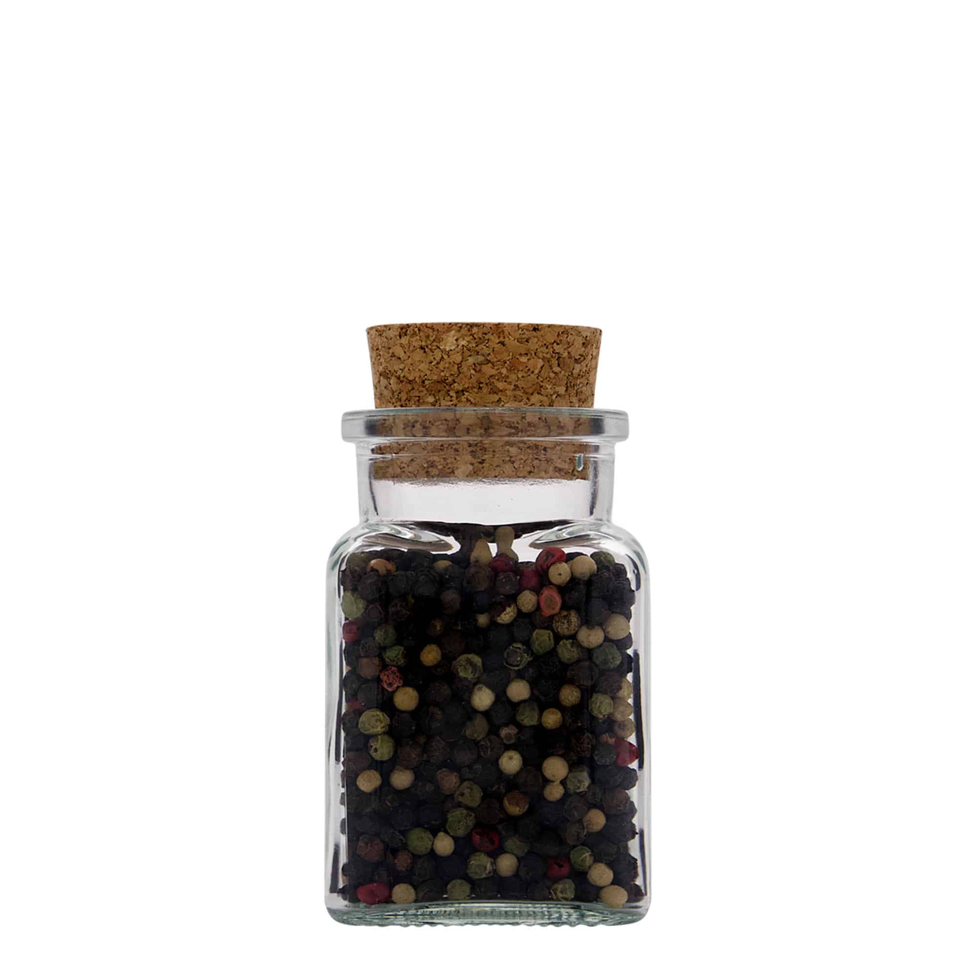 150 ml szklany słoik z korkiem, kwadratowy, otwór: korek