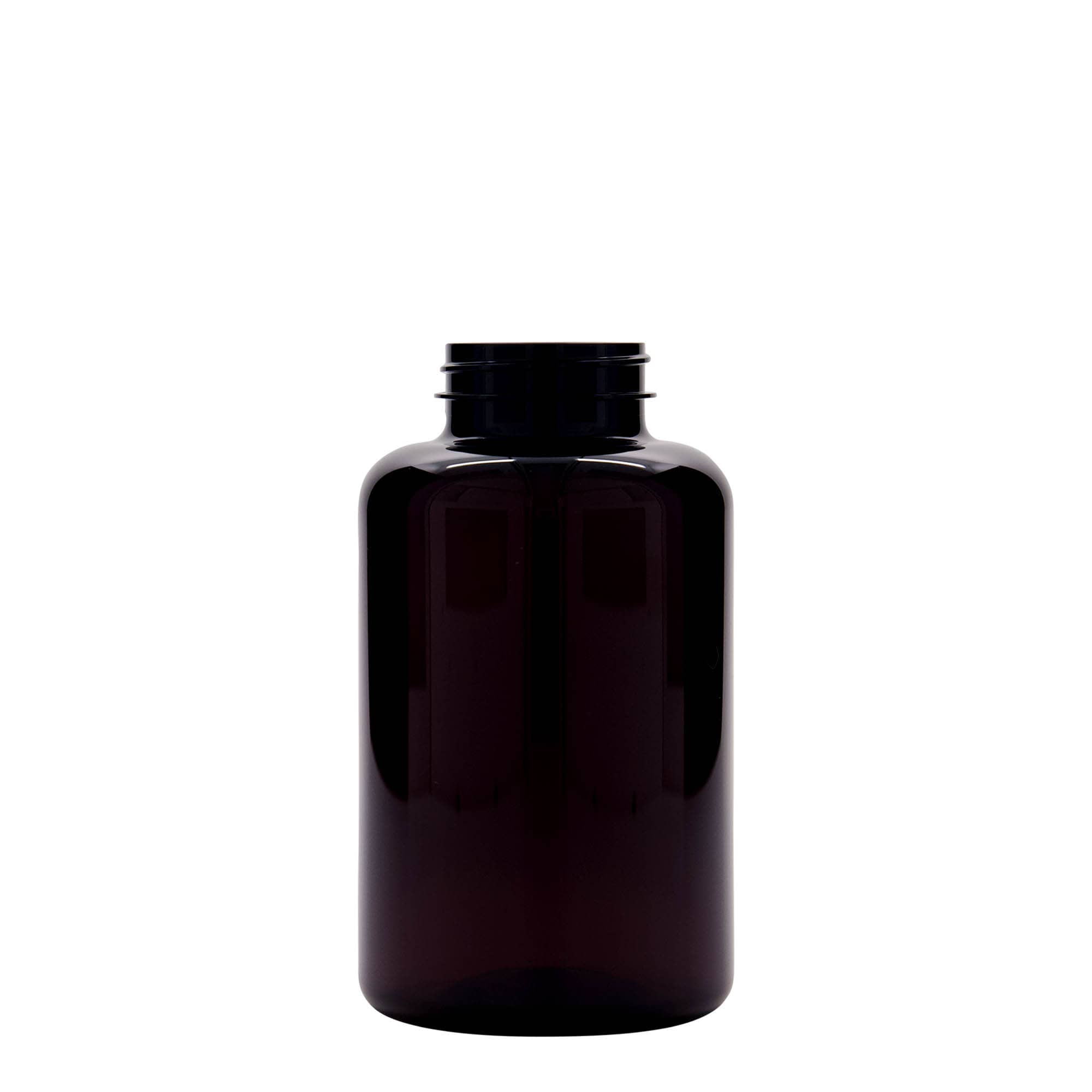 500 ml słoiczek PET, tworzywo sztuczne, kolor brązowy, zamknięcie: GPI 45/400