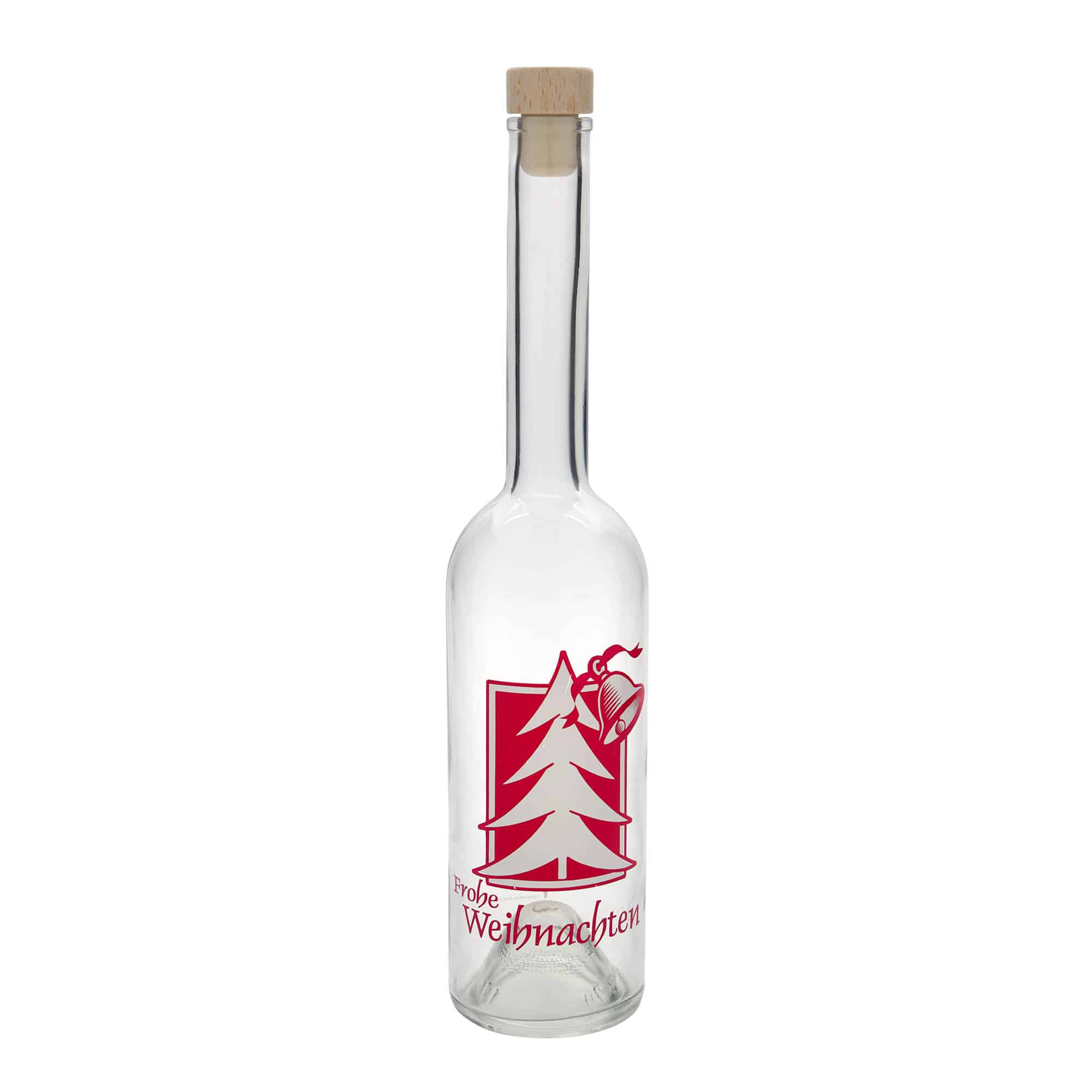 500 ml butelka szklana 'Opera', wzór: życzenia bożonarodzeniowe, zamknięcie: korek