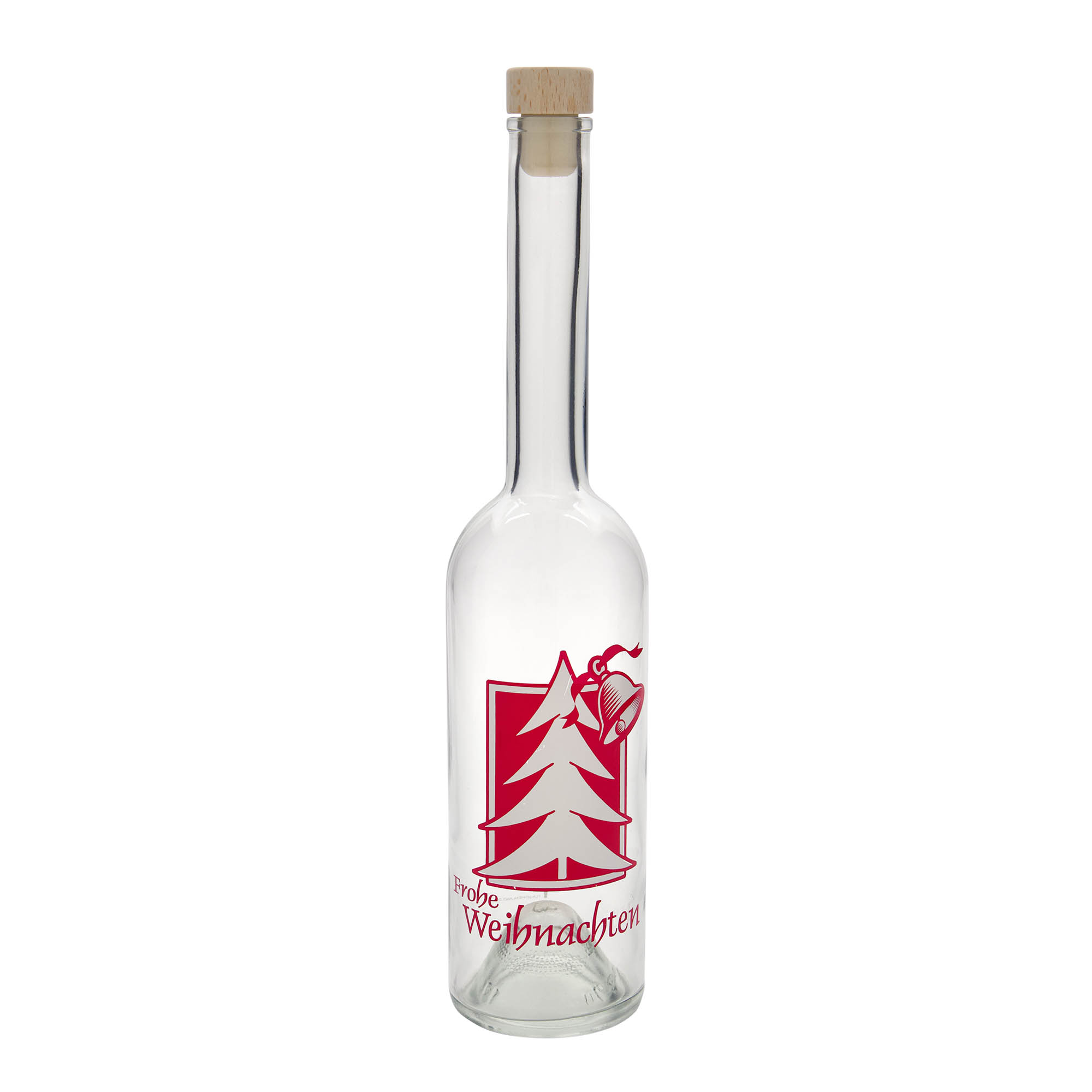 500 ml butelka szklana „Opera”, motyw: życzenia świąteczne, szyjka: korek