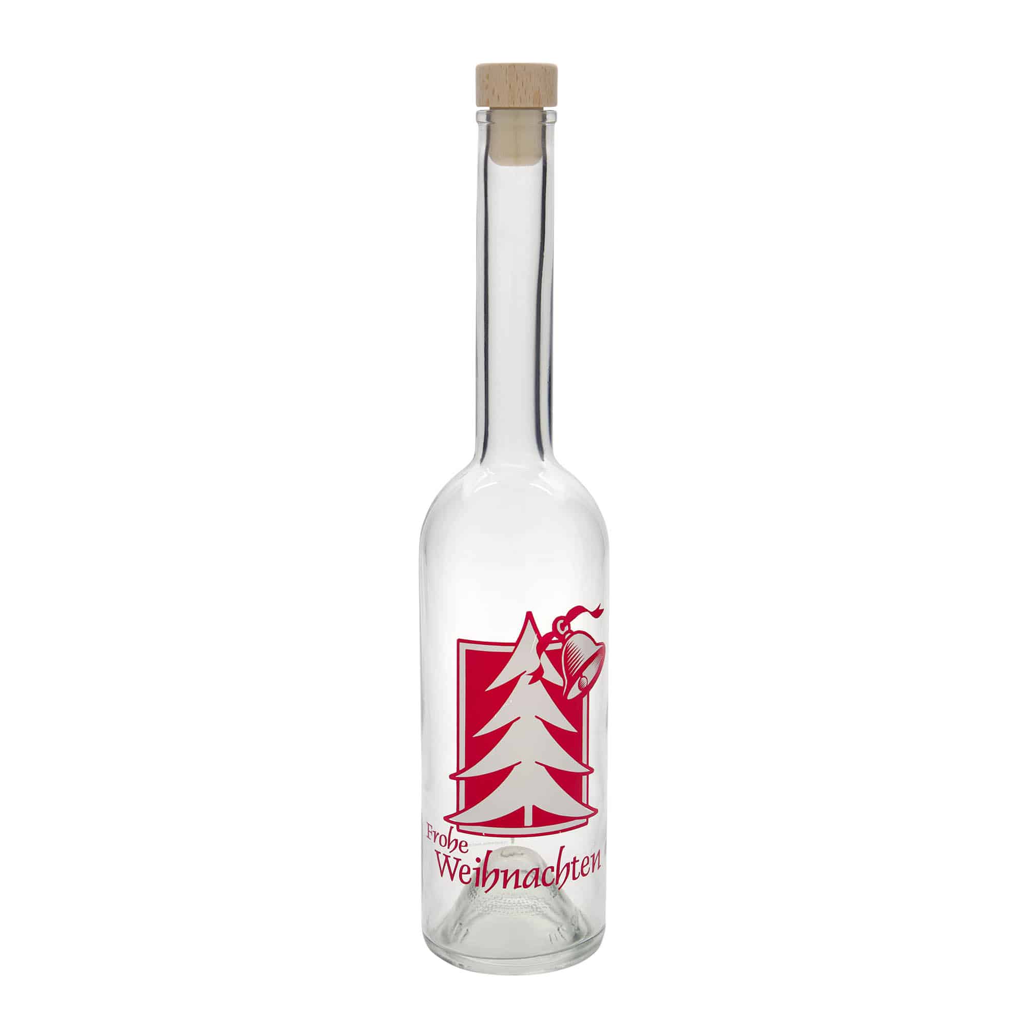 500 ml butelka szklana „Opera”, motyw: życzenia świąteczne, szyjka: korek